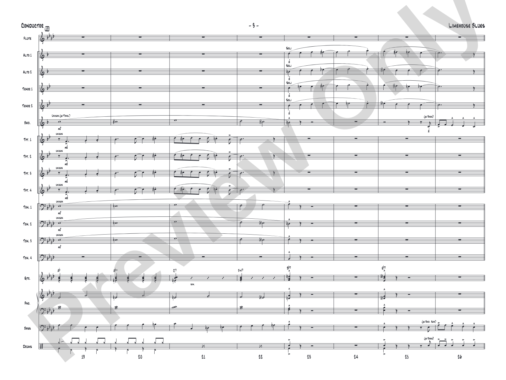 Limehouse Blues: Jazz Ensemble Conductor Score & Parts