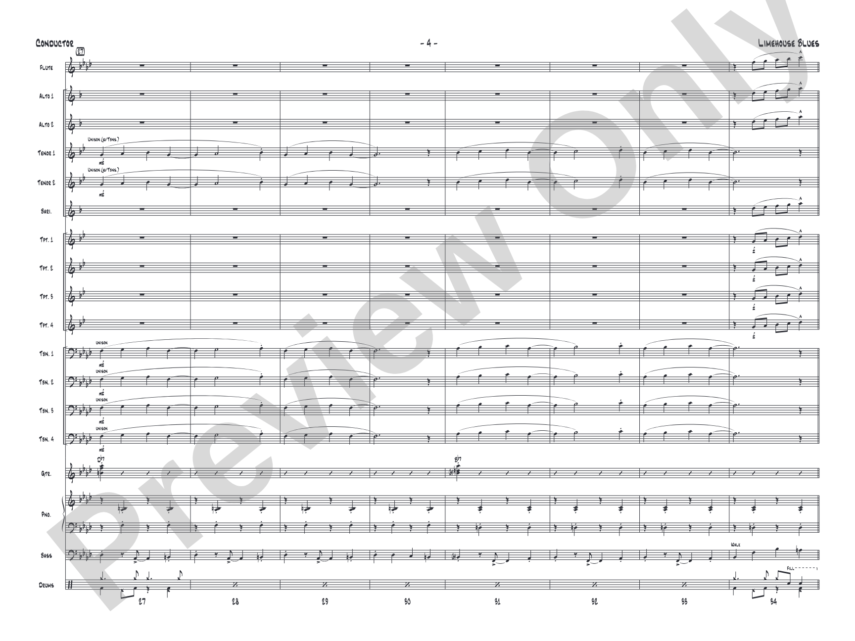 Limehouse Blues: Jazz Ensemble Conductor Score & Parts