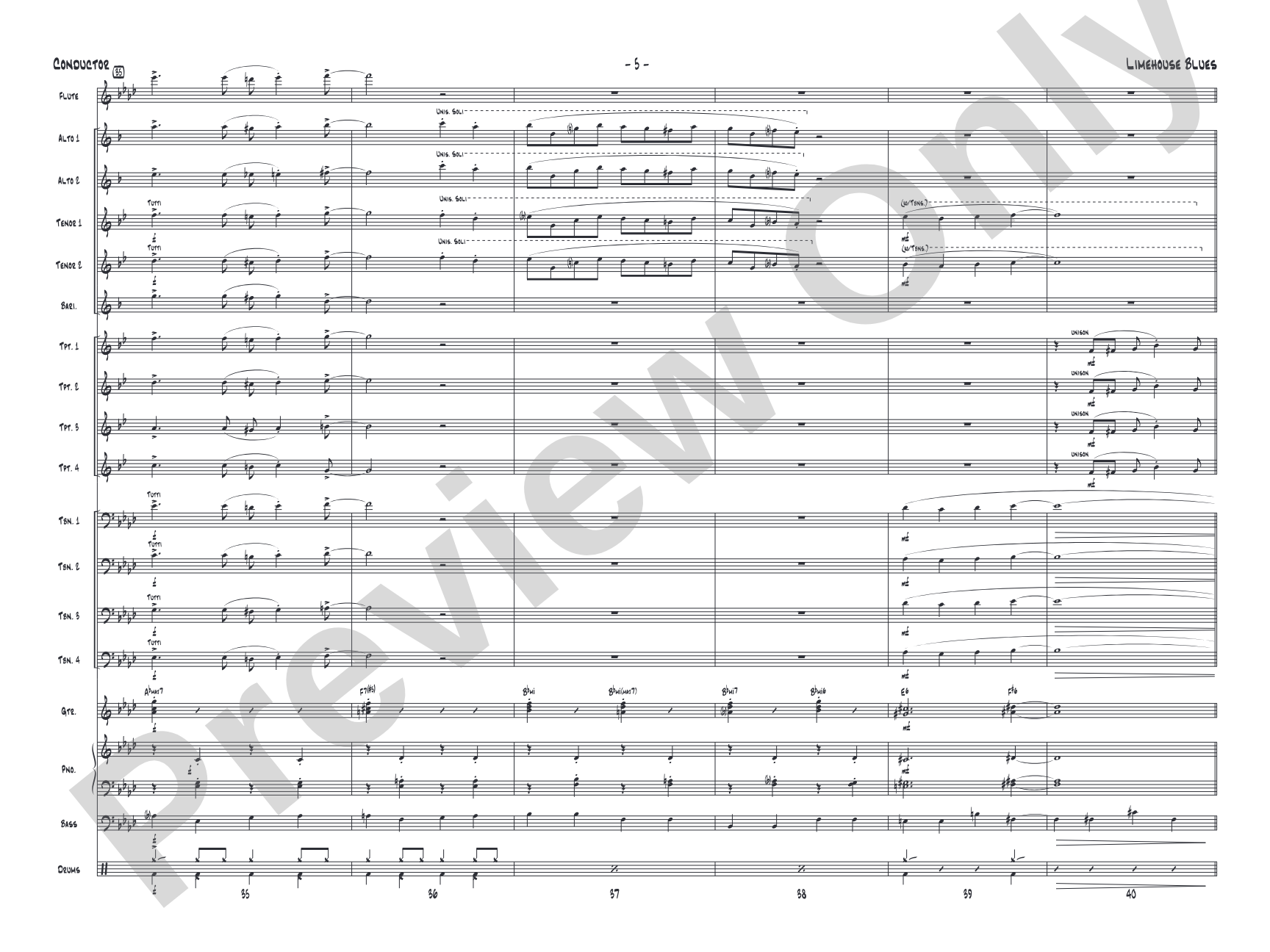 Limehouse Blues: Jazz Ensemble Conductor Score & Parts