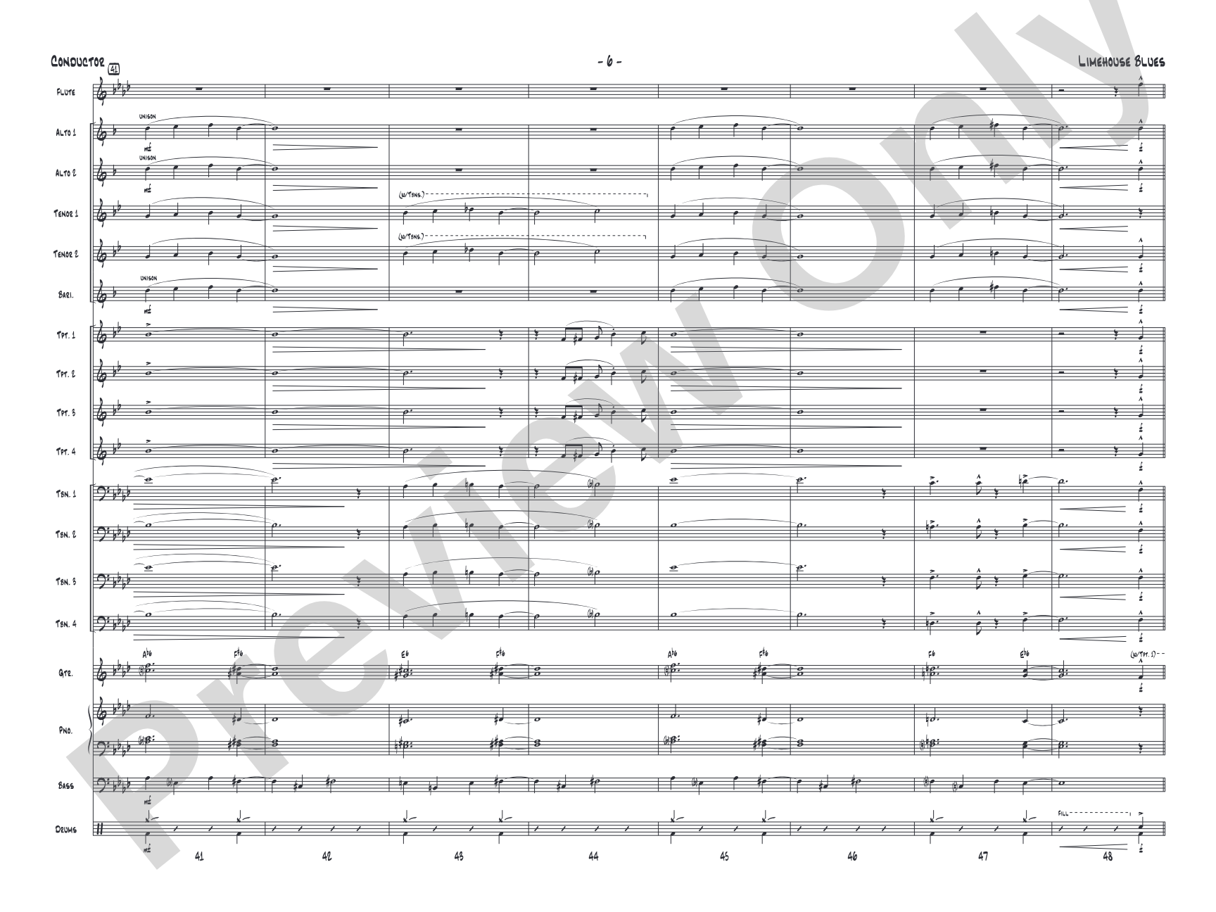 Limehouse Blues: Jazz Ensemble Conductor Score & Parts