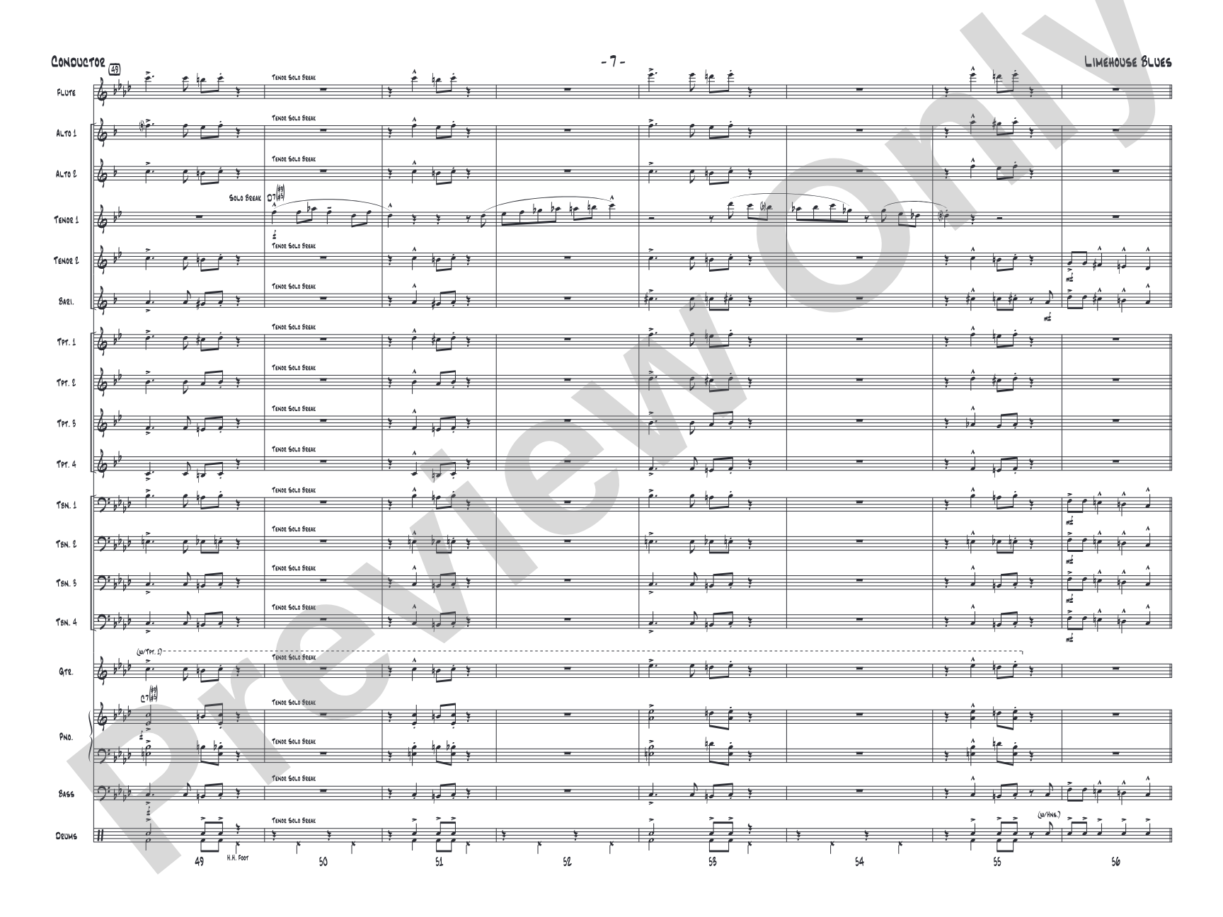 Limehouse Blues: Jazz Ensemble Conductor Score & Parts