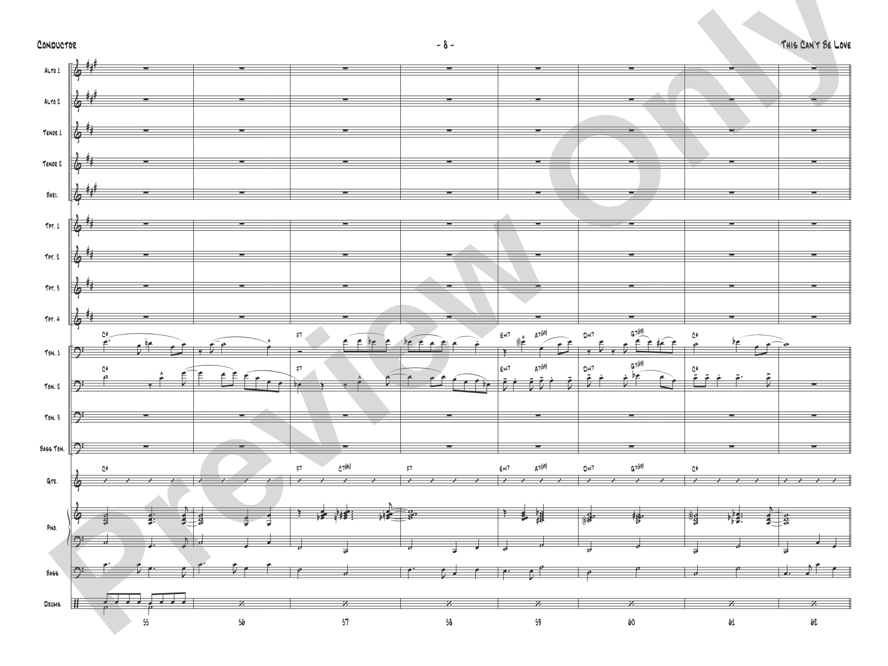 This Can't Be Love: Score