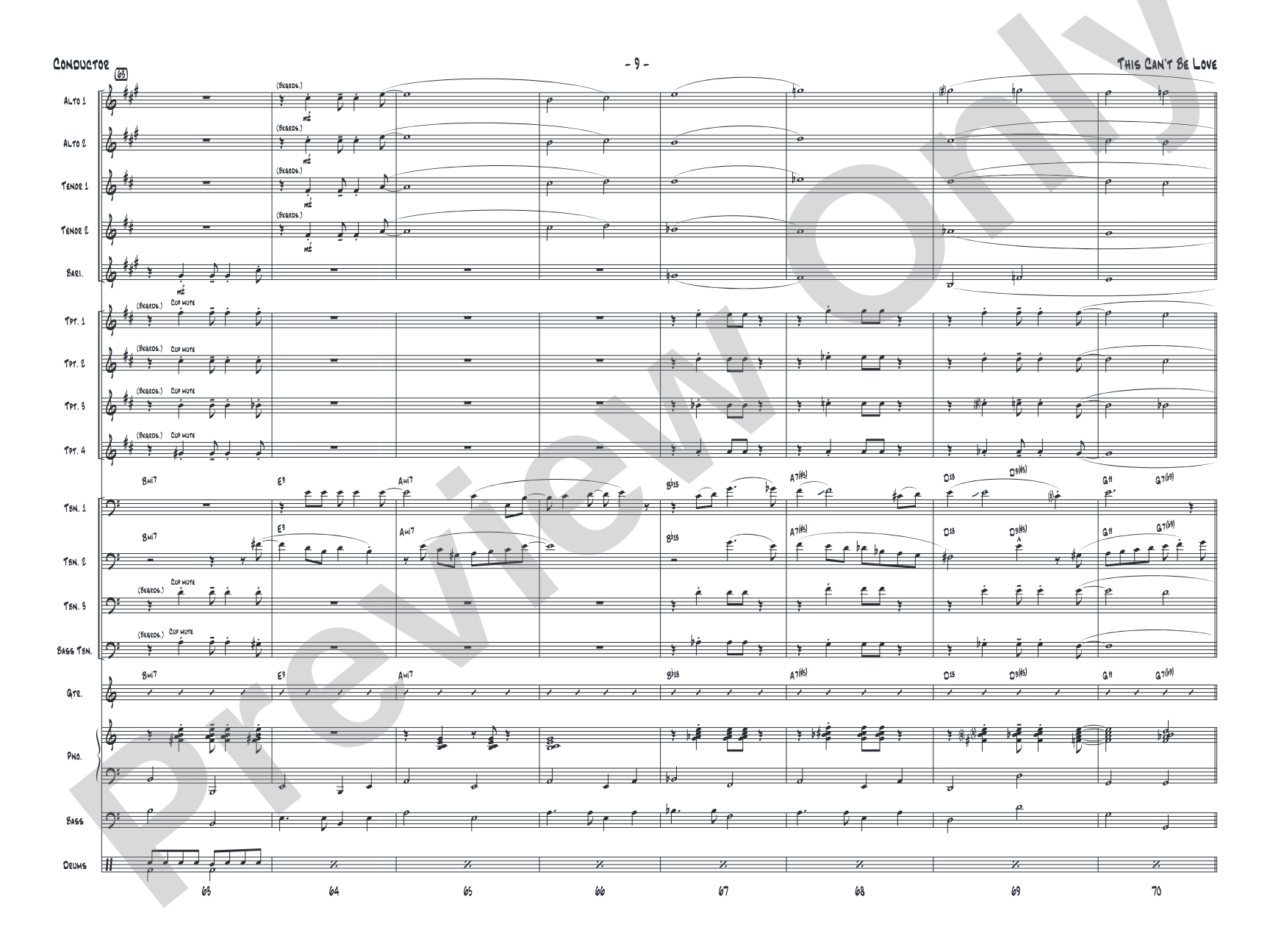 This Can't Be Love: Score