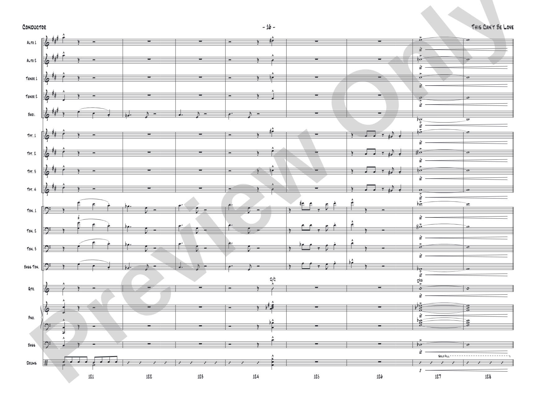 This Can't Be Love: Score