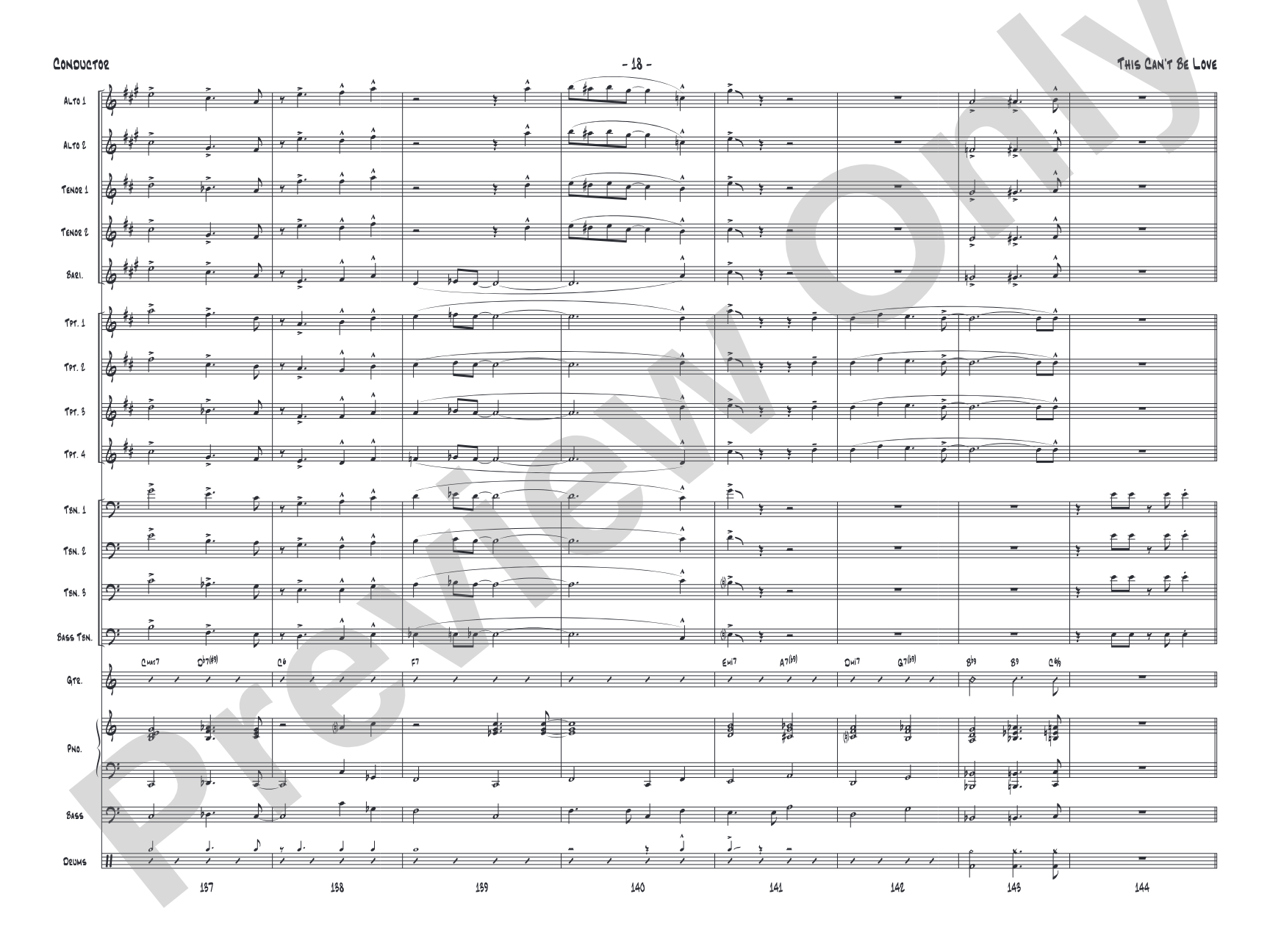 This Can't Be Love: Score