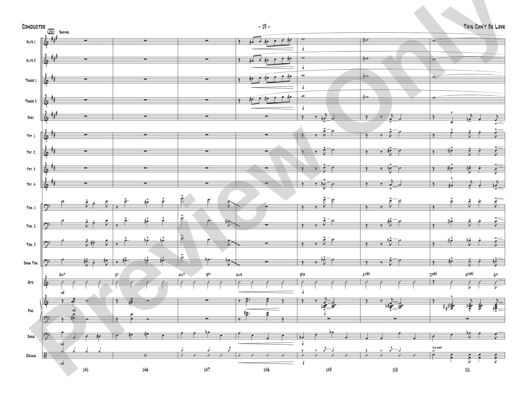 This Can't Be Love: Score