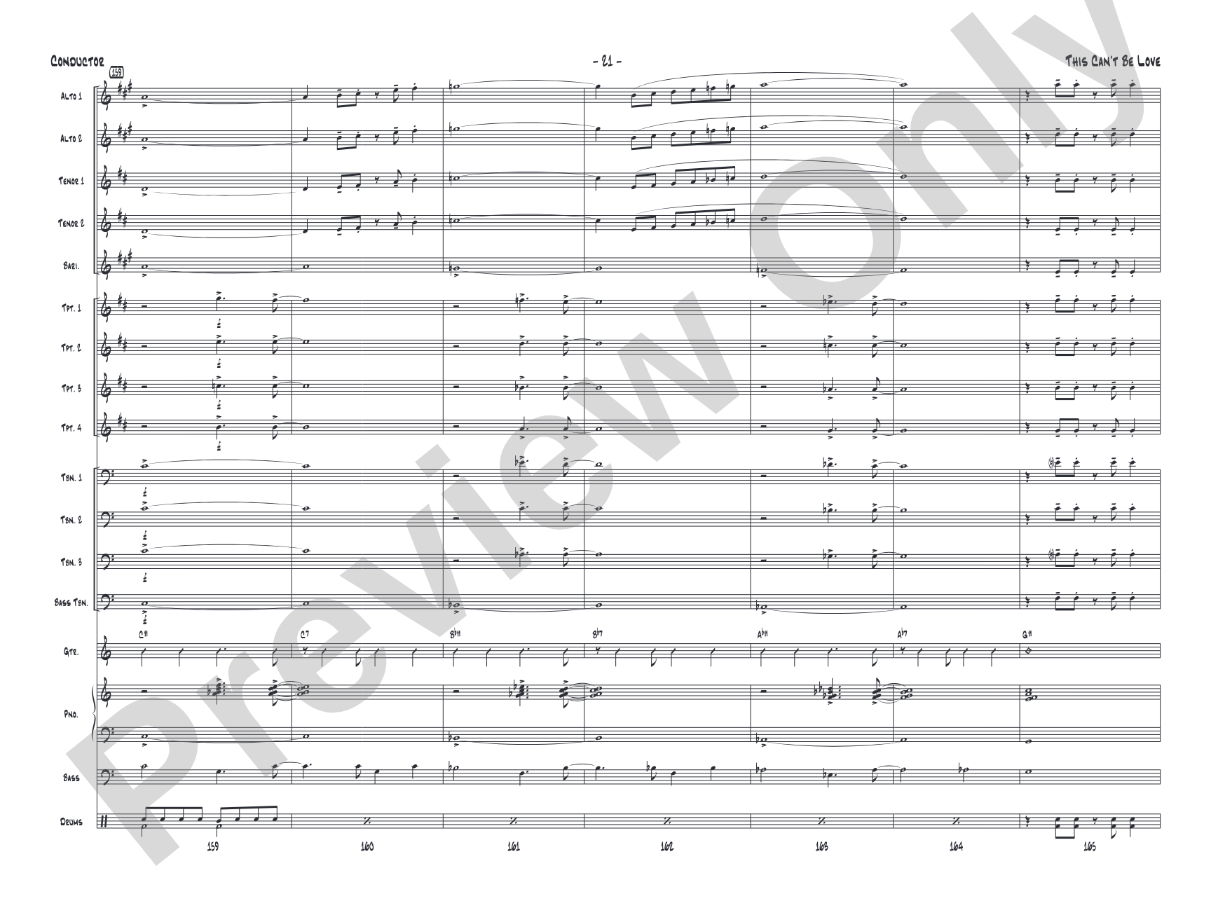 This Can't Be Love: Score