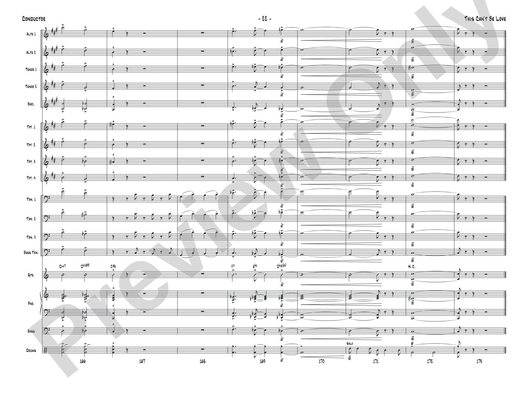 This Can't Be Love: Score