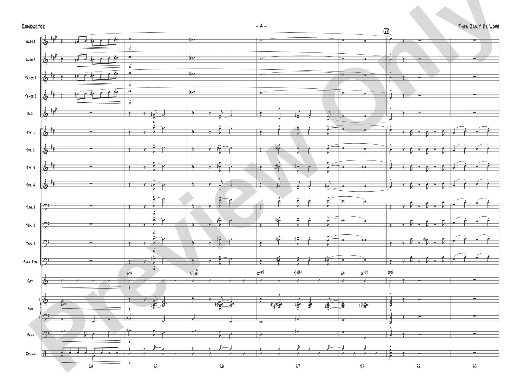 This Can't Be Love: Score