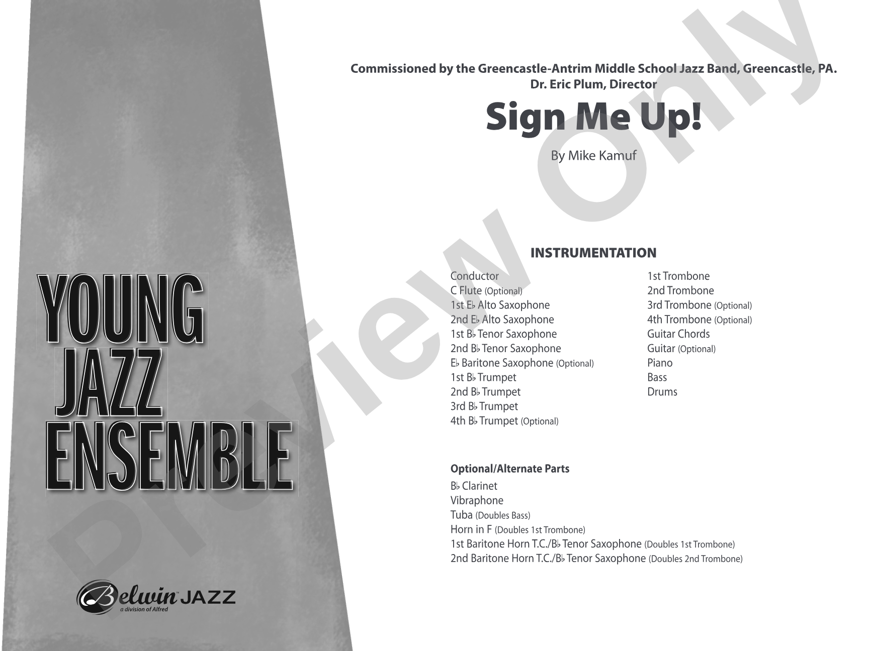 Sign Me Up!: Jazz Ensemble Conductor Score & Parts