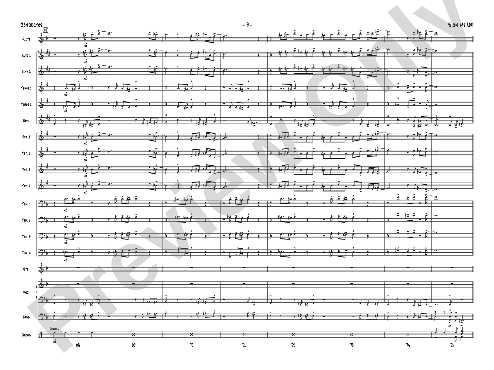 Sign Me Up!: Jazz Ensemble Conductor Score & Parts