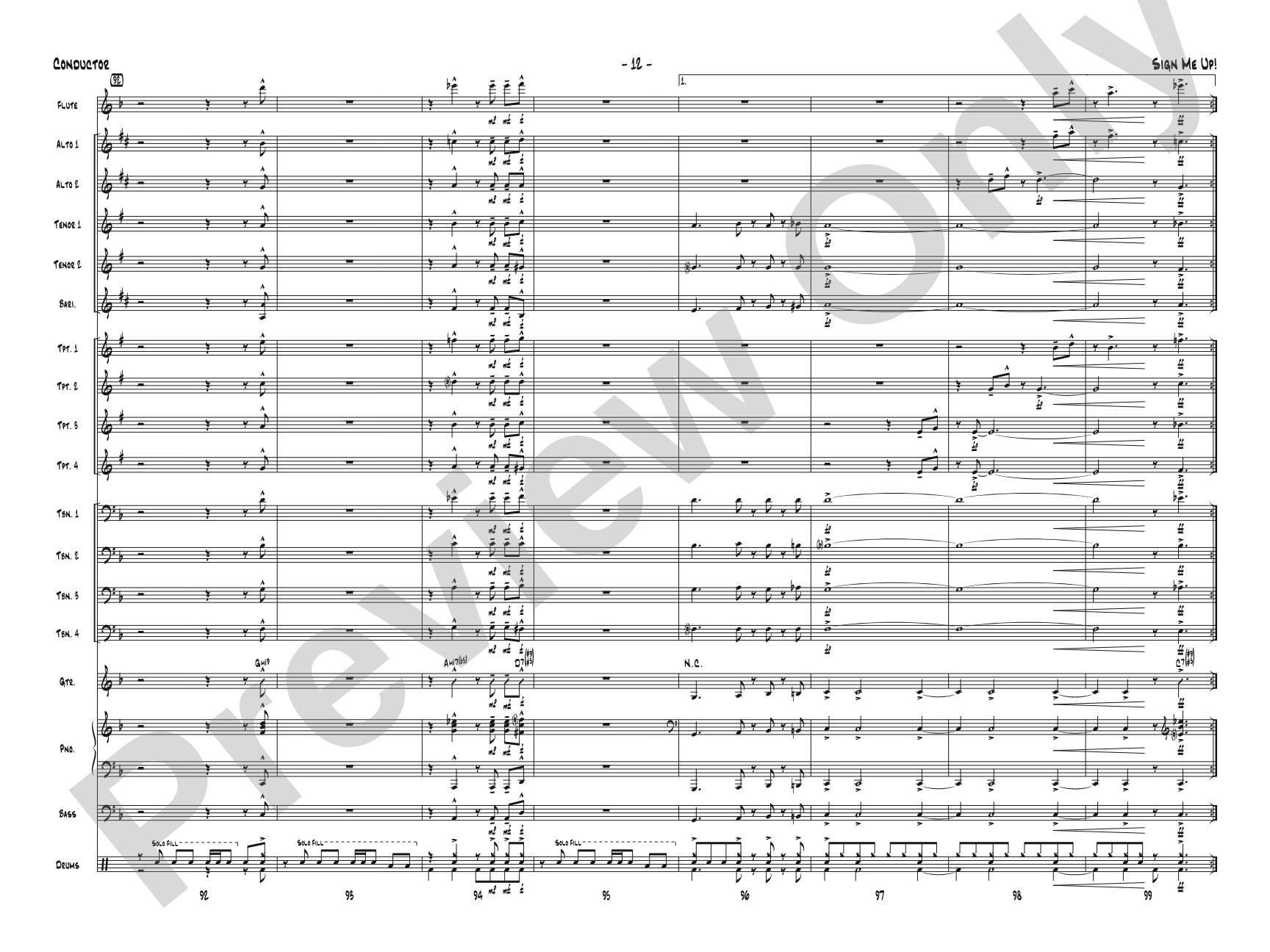 Sign Me Up!: Jazz Ensemble Conductor Score & Parts