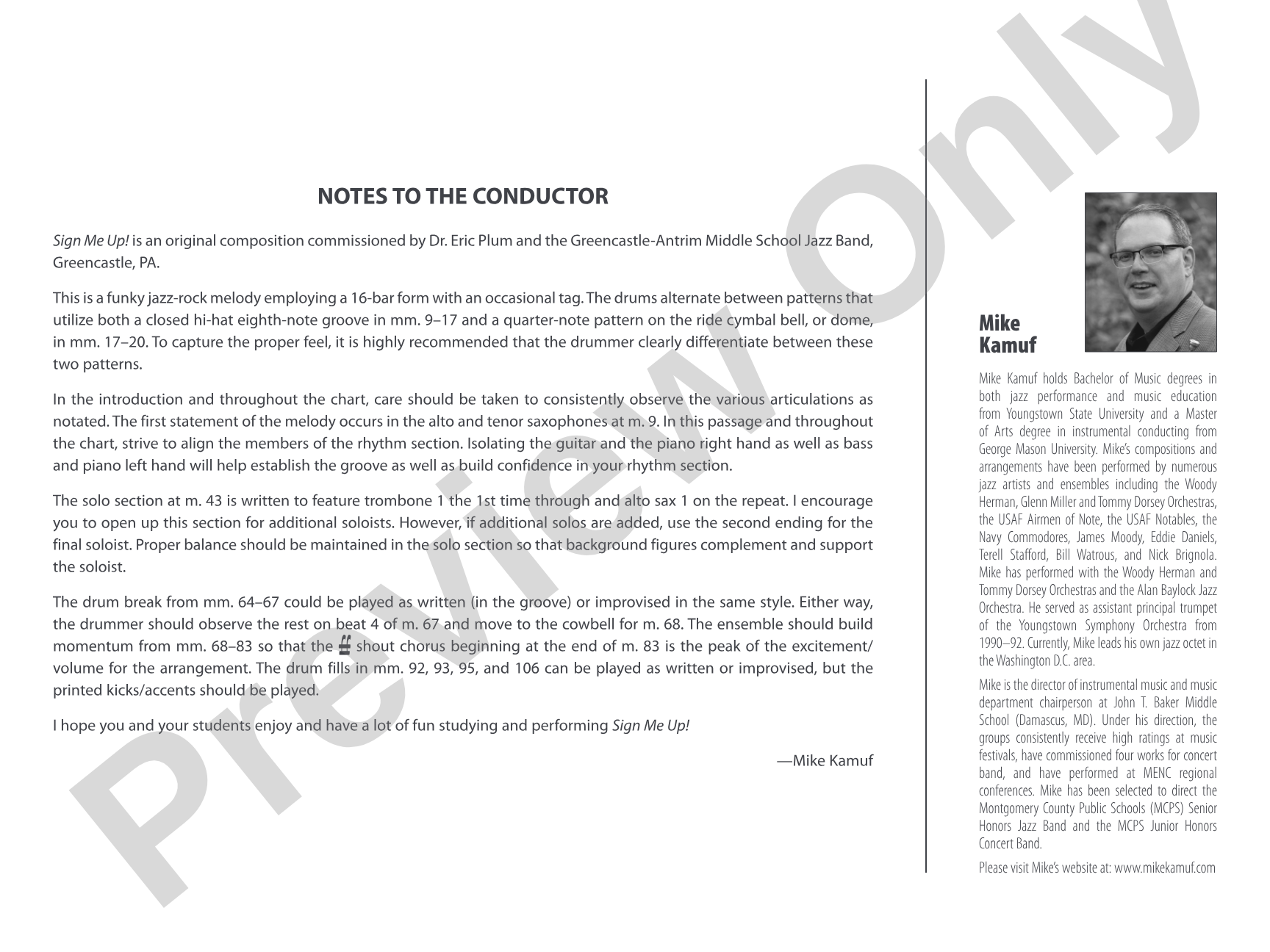 Sign Me Up!: Jazz Ensemble Conductor Score & Parts