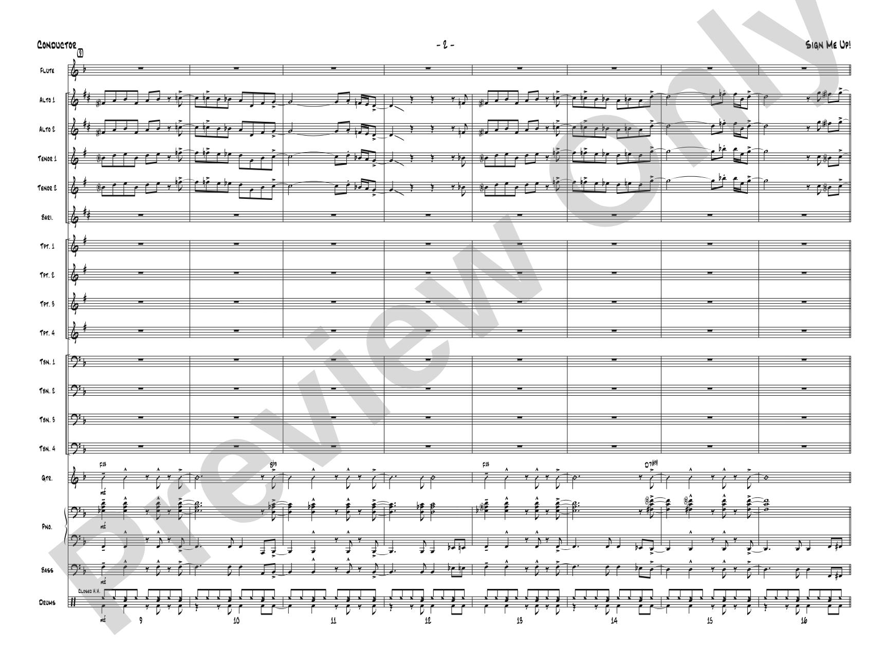 Sign Me Up!: Jazz Ensemble Conductor Score & Parts