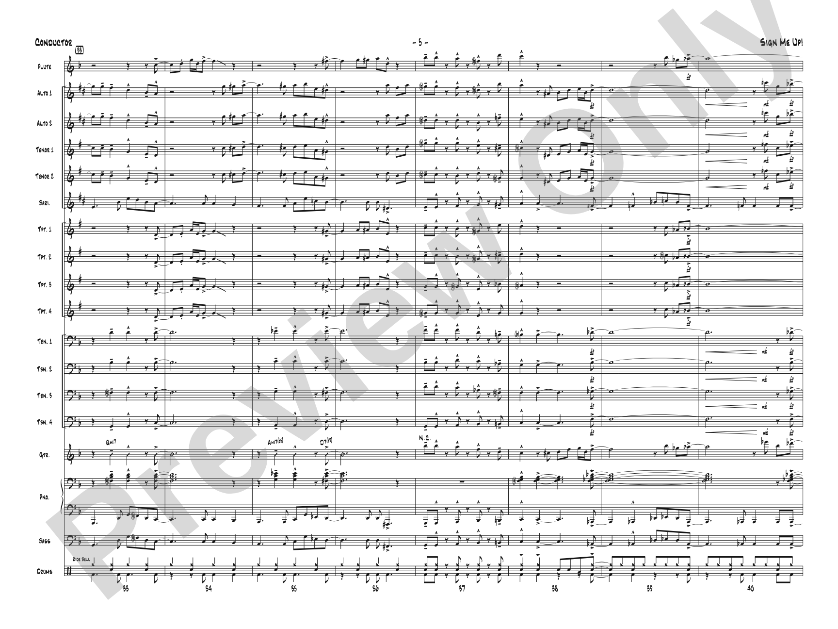 Sign Me Up!: Jazz Ensemble Conductor Score & Parts