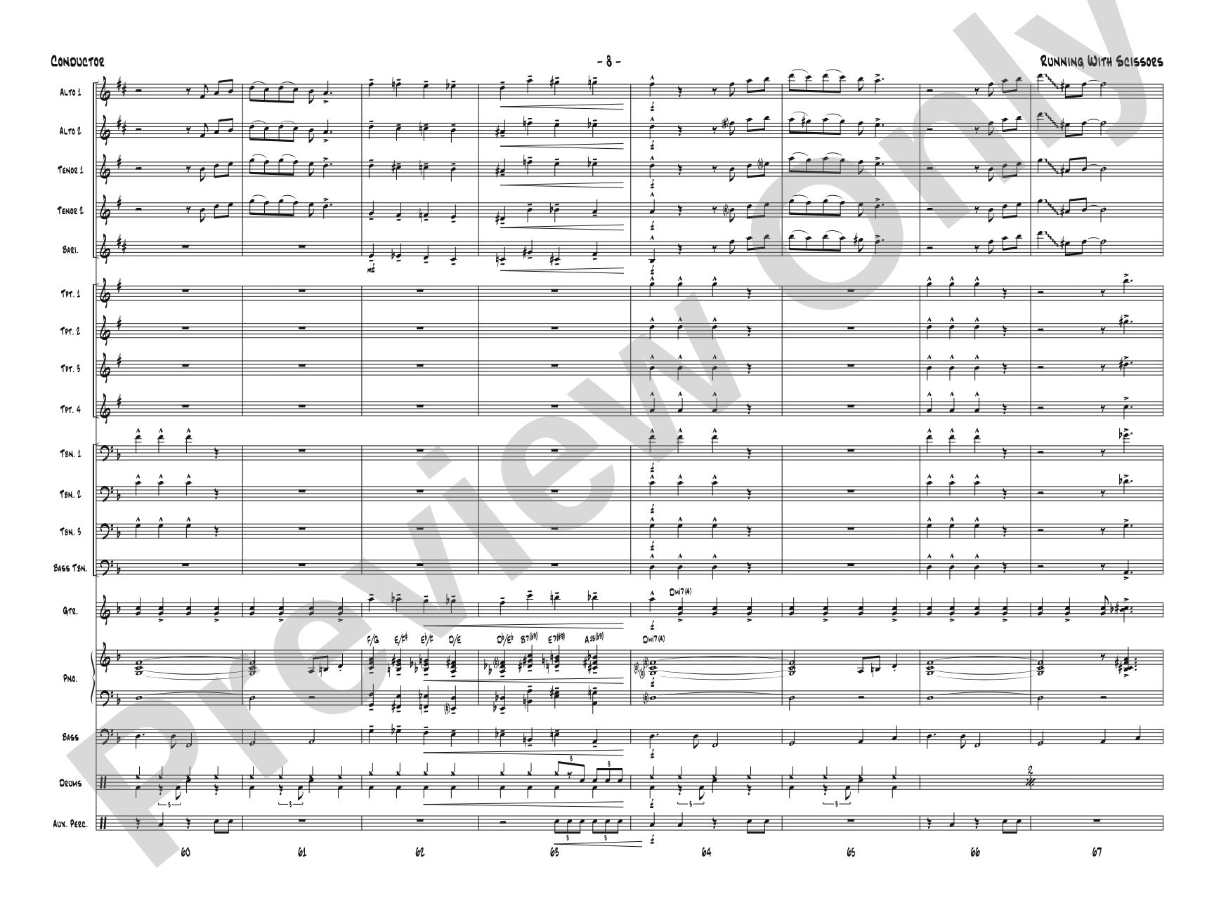 Running with Scissors: Jazz Ensemble Conductor Score & Parts