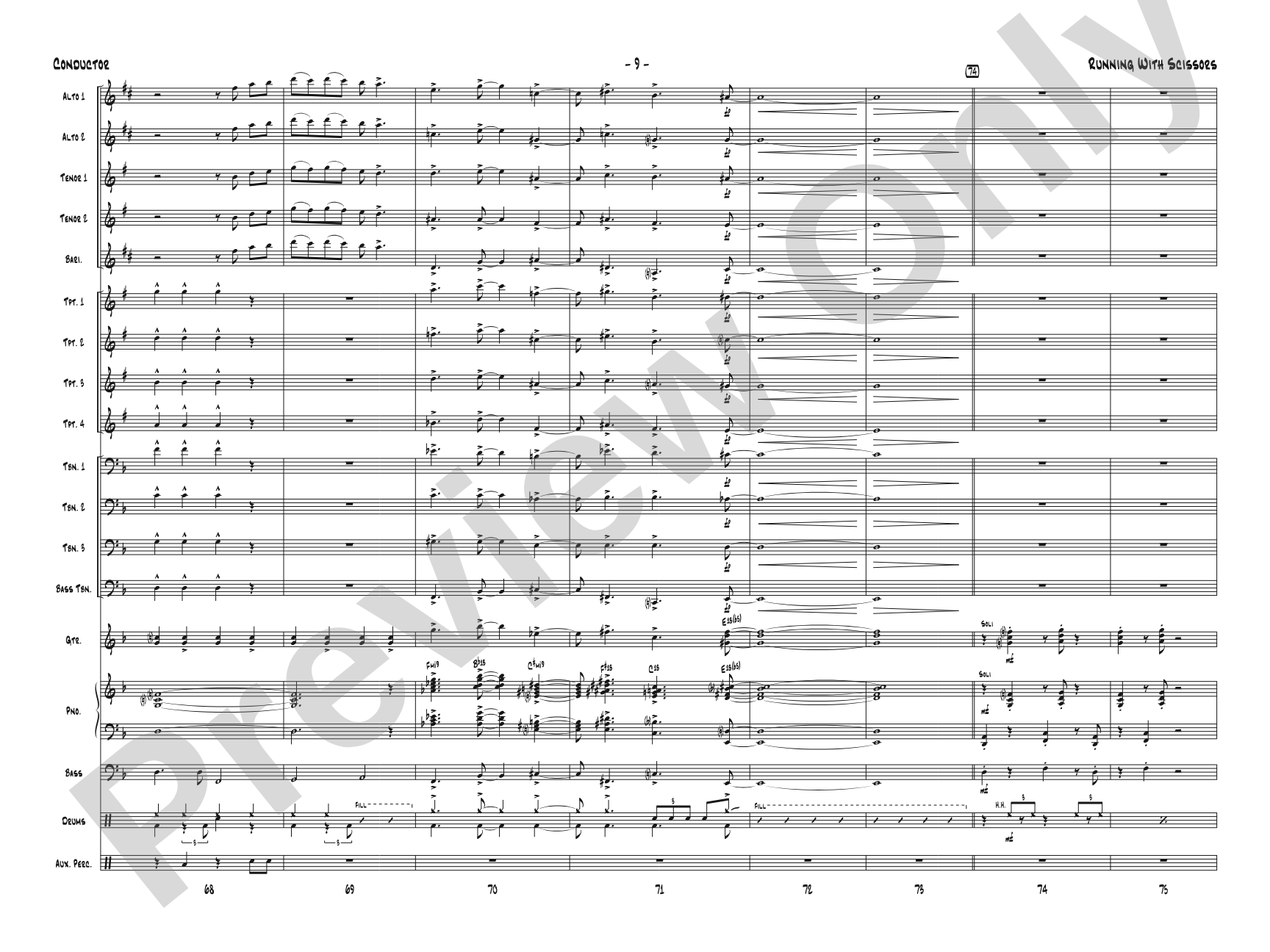 Running with Scissors: Jazz Ensemble Conductor Score & Parts