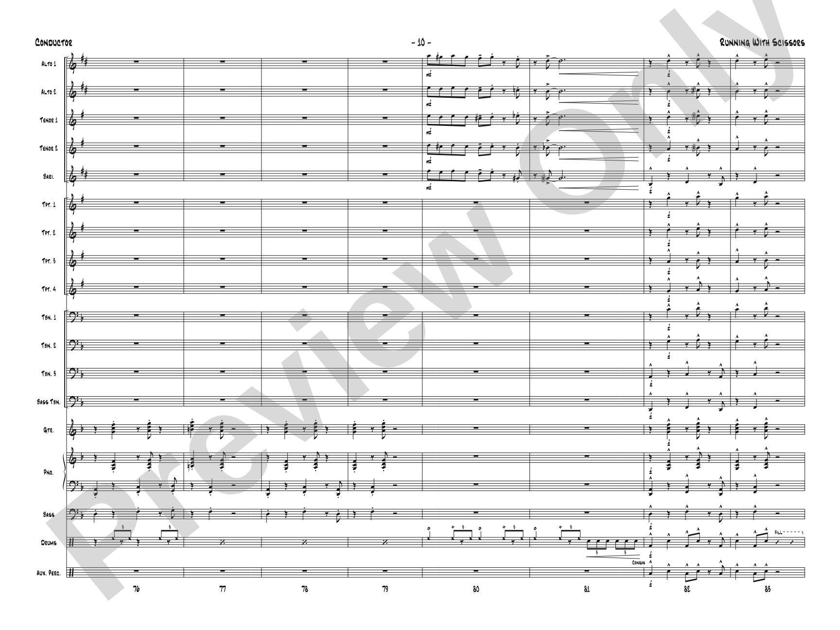 Running with Scissors: Jazz Ensemble Conductor Score & Parts