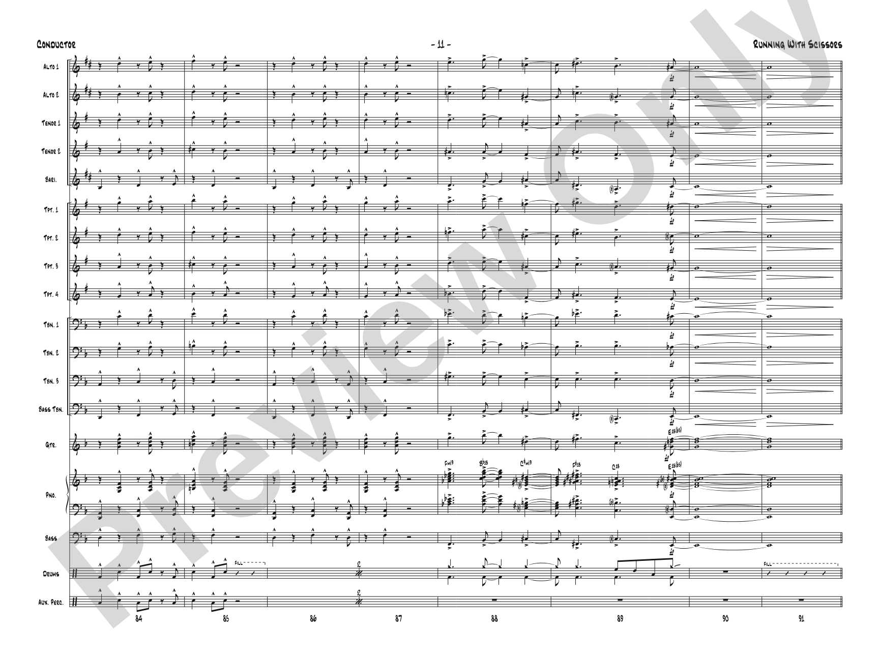 Running with Scissors: Jazz Ensemble Conductor Score & Parts