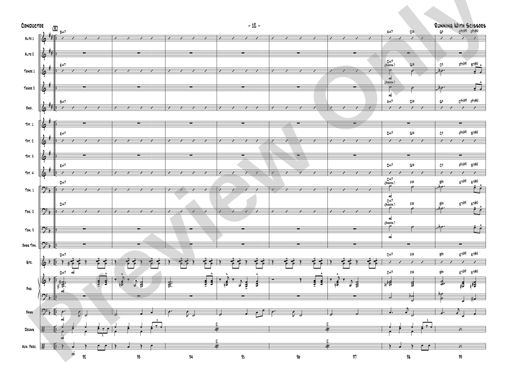 Running with Scissors: Jazz Ensemble Conductor Score & Parts