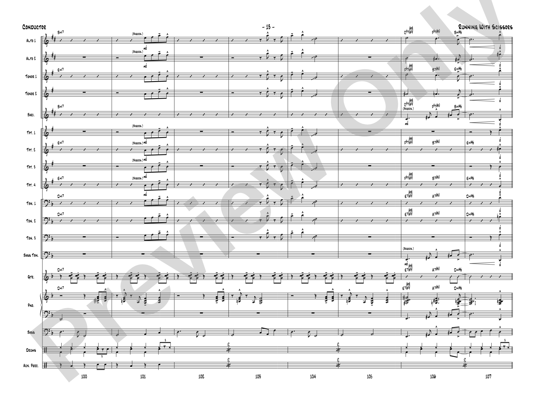 Running with Scissors: Jazz Ensemble Conductor Score & Parts