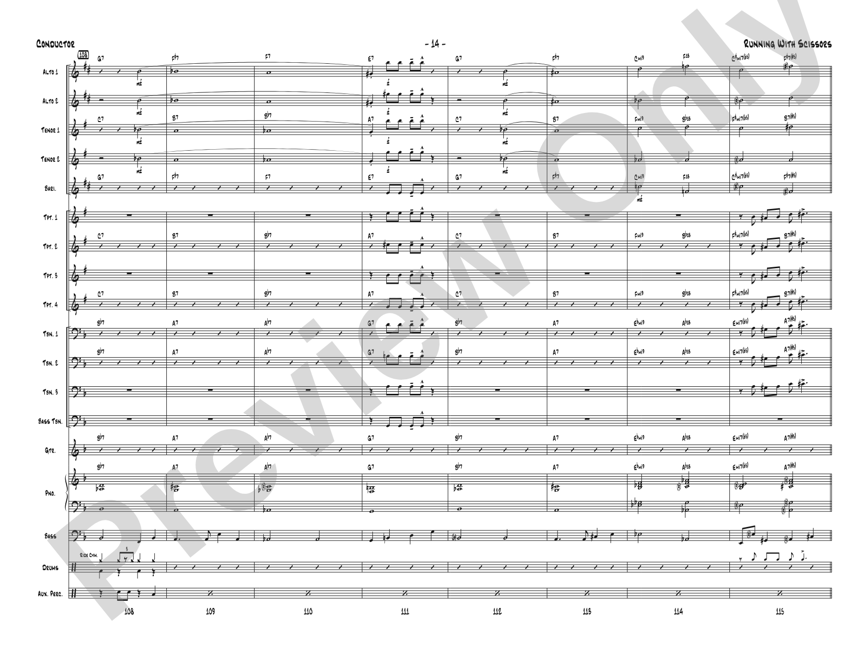 Running with Scissors: Jazz Ensemble Conductor Score & Parts