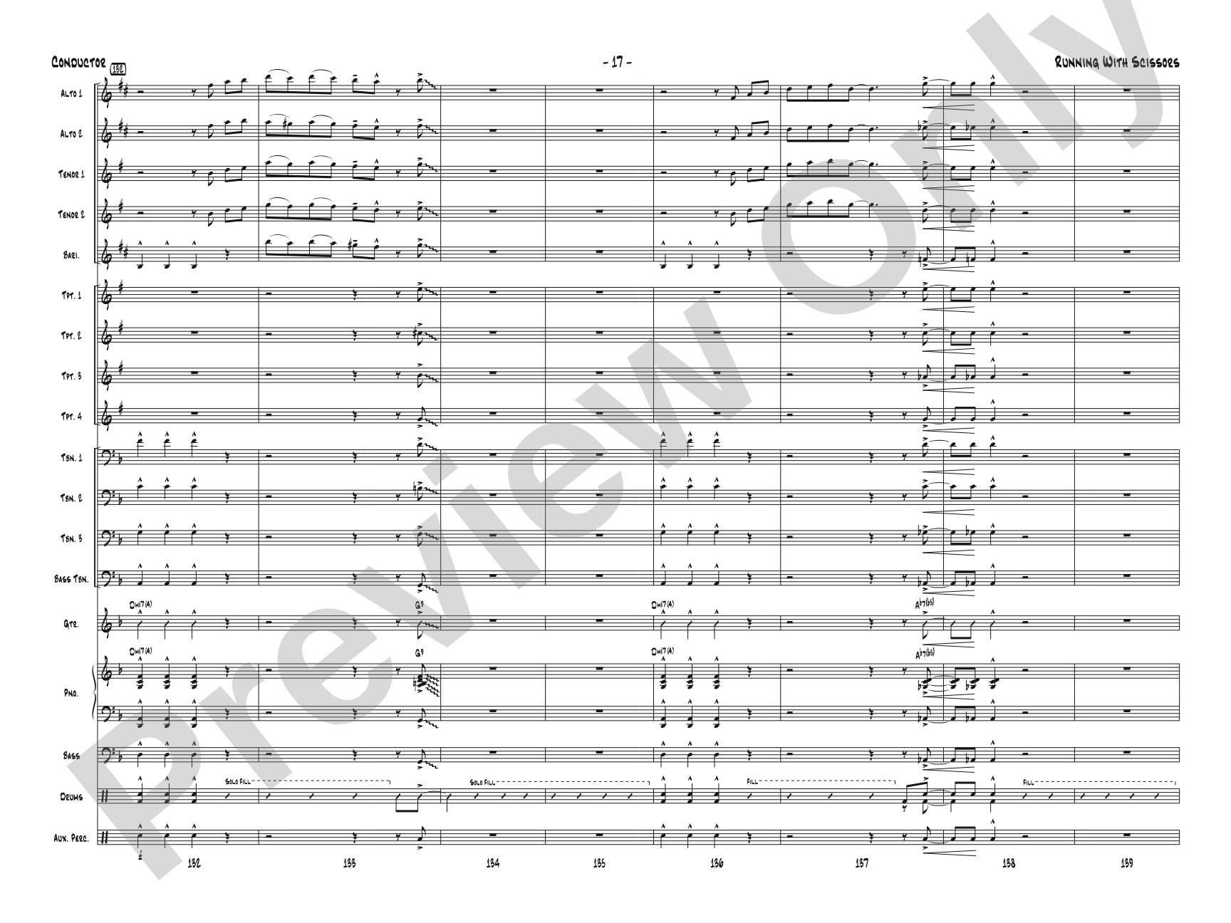 Running with Scissors: Jazz Ensemble Conductor Score & Parts