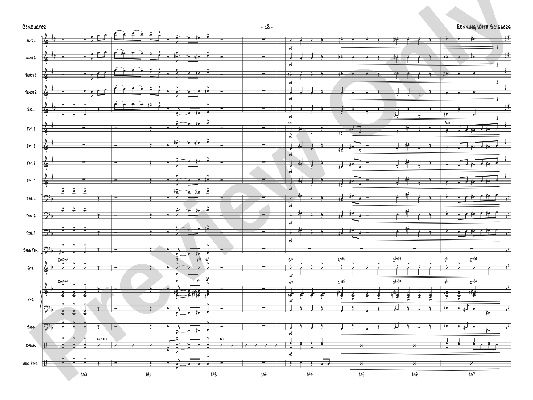 Running with Scissors: Jazz Ensemble Conductor Score & Parts