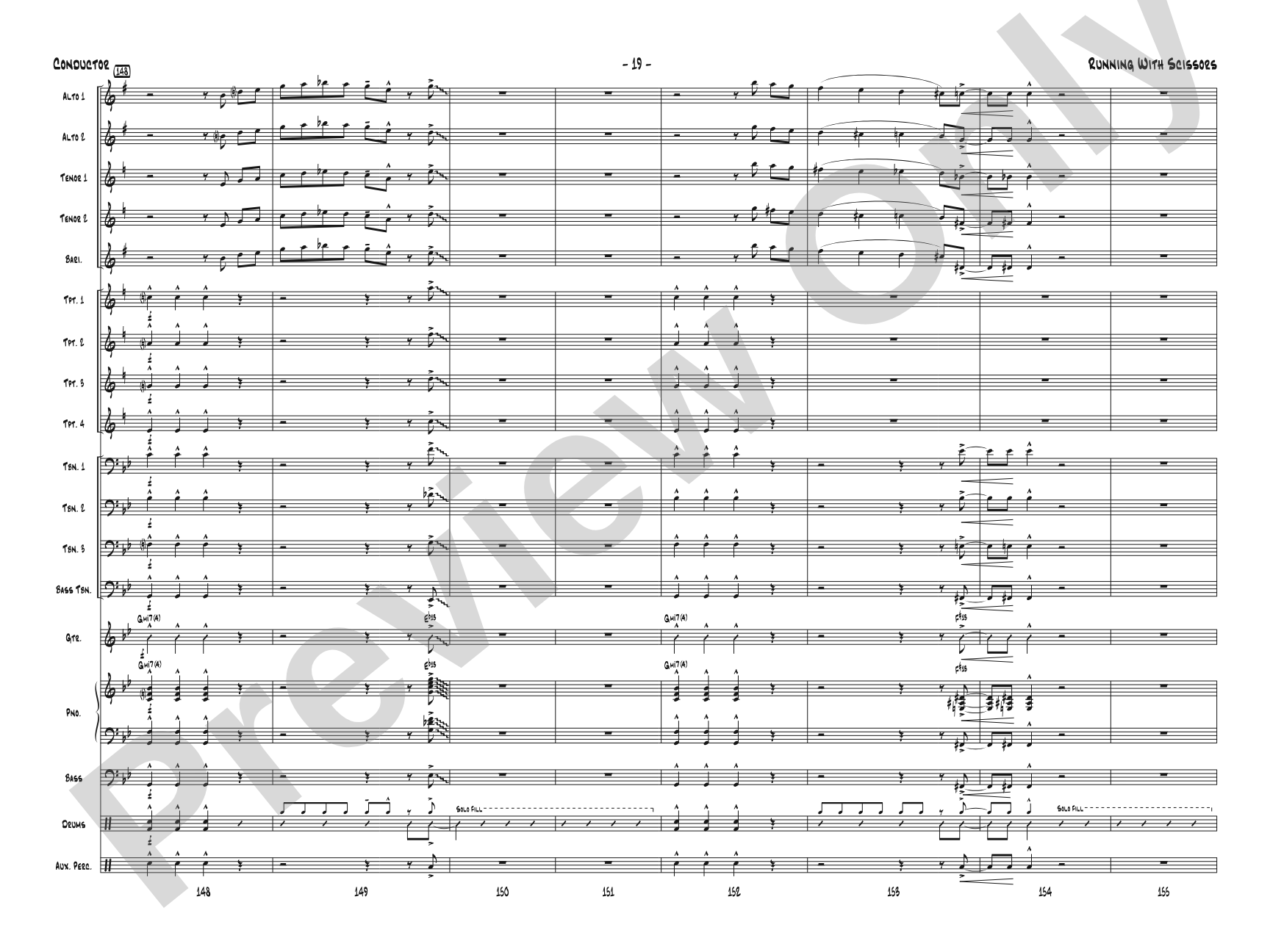Running with Scissors: Jazz Ensemble Conductor Score & Parts