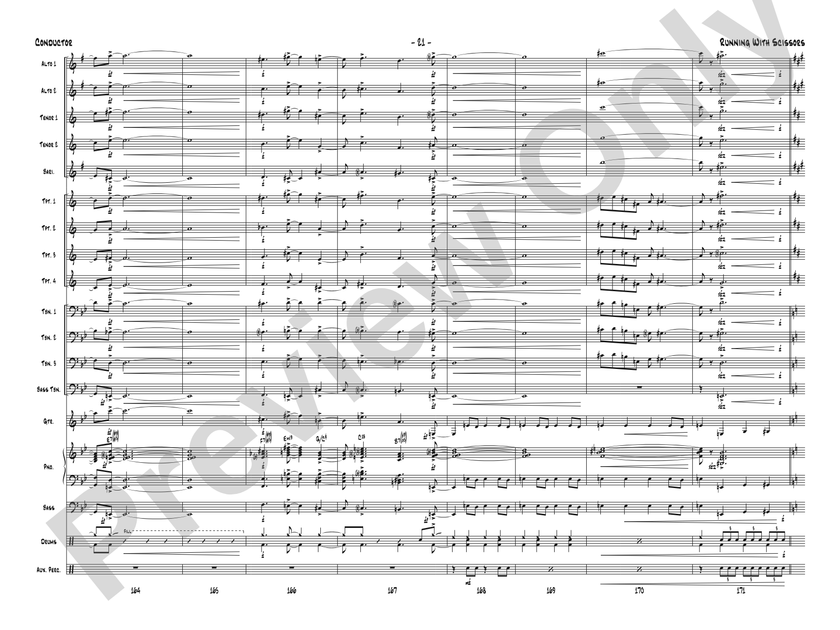 Running with Scissors: Jazz Ensemble Conductor Score & Parts