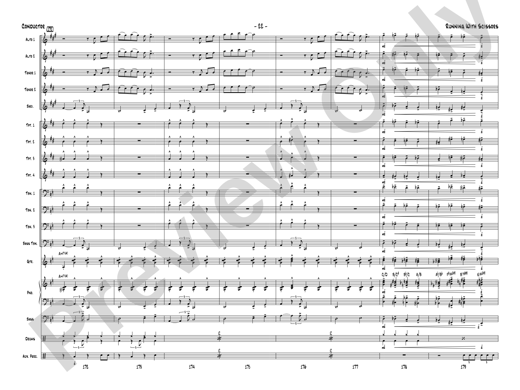 Running with Scissors: Jazz Ensemble Conductor Score & Parts