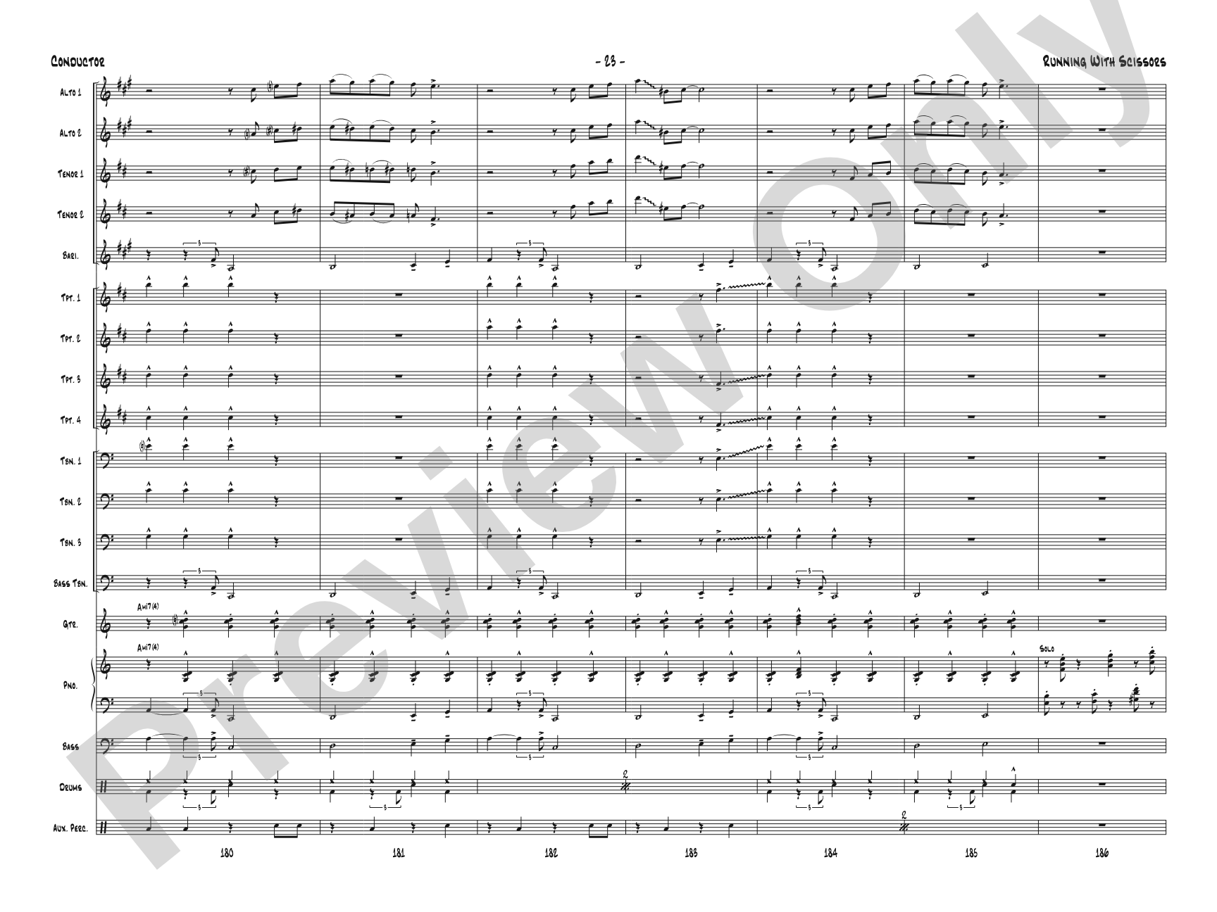 Running with Scissors: Jazz Ensemble Conductor Score & Parts