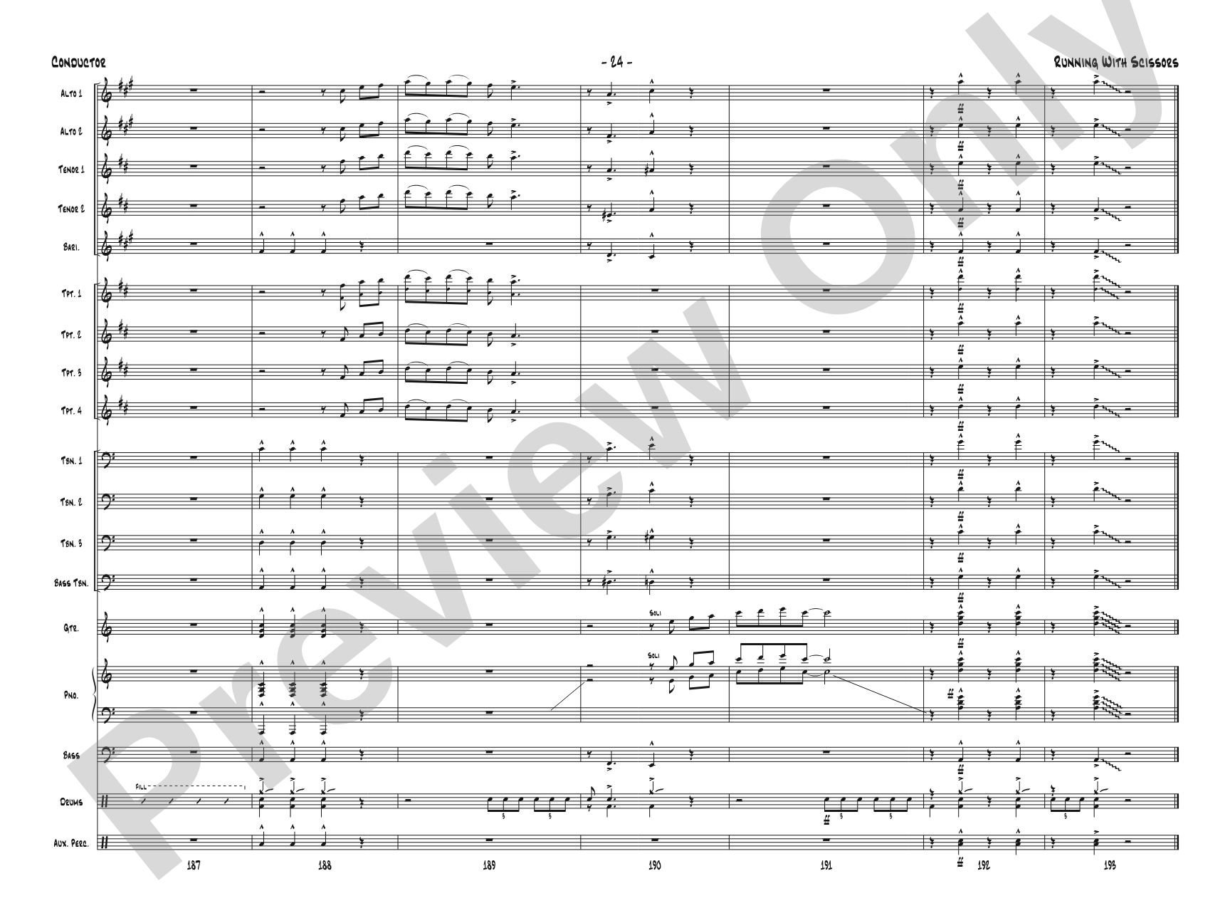 Running with Scissors: Jazz Ensemble Conductor Score & Parts