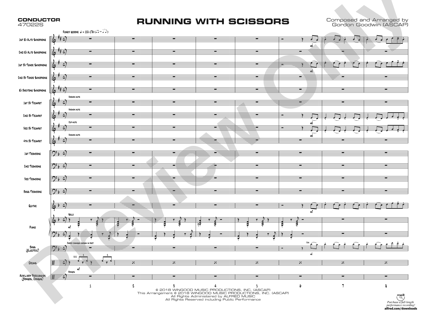 Running with Scissors: Jazz Ensemble Conductor Score & Parts