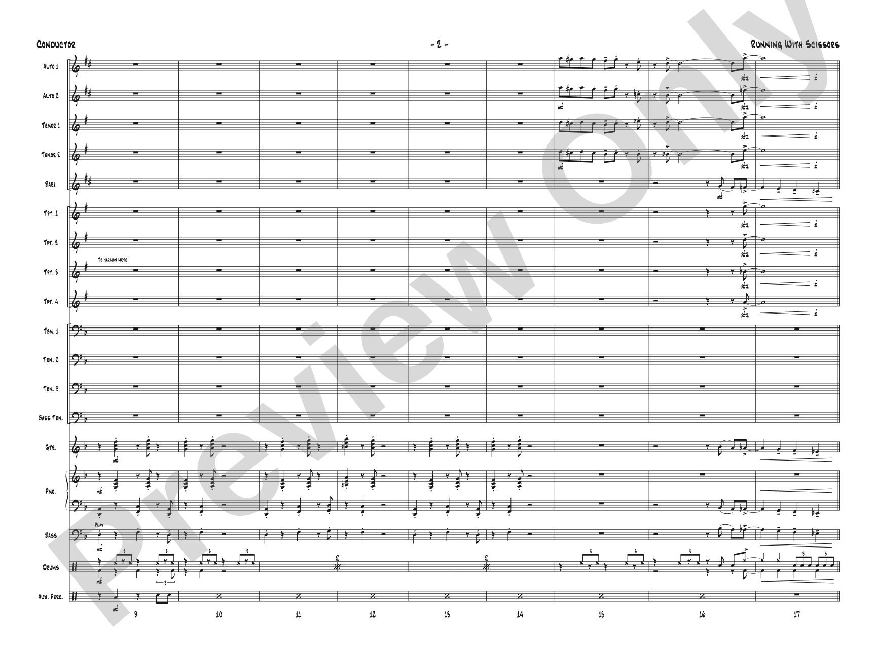 Running with Scissors: Jazz Ensemble Conductor Score & Parts