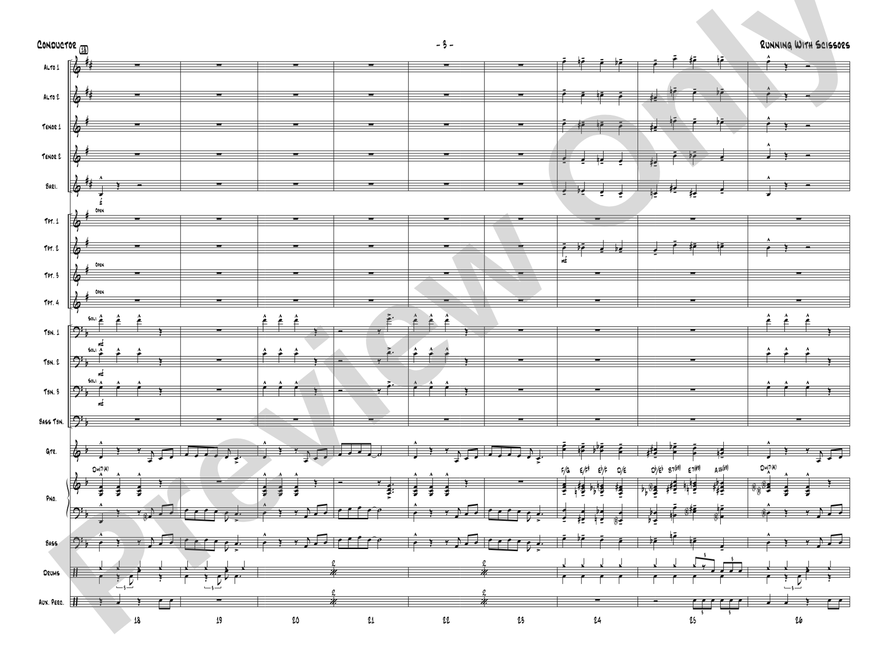 Running with Scissors: Jazz Ensemble Conductor Score & Parts