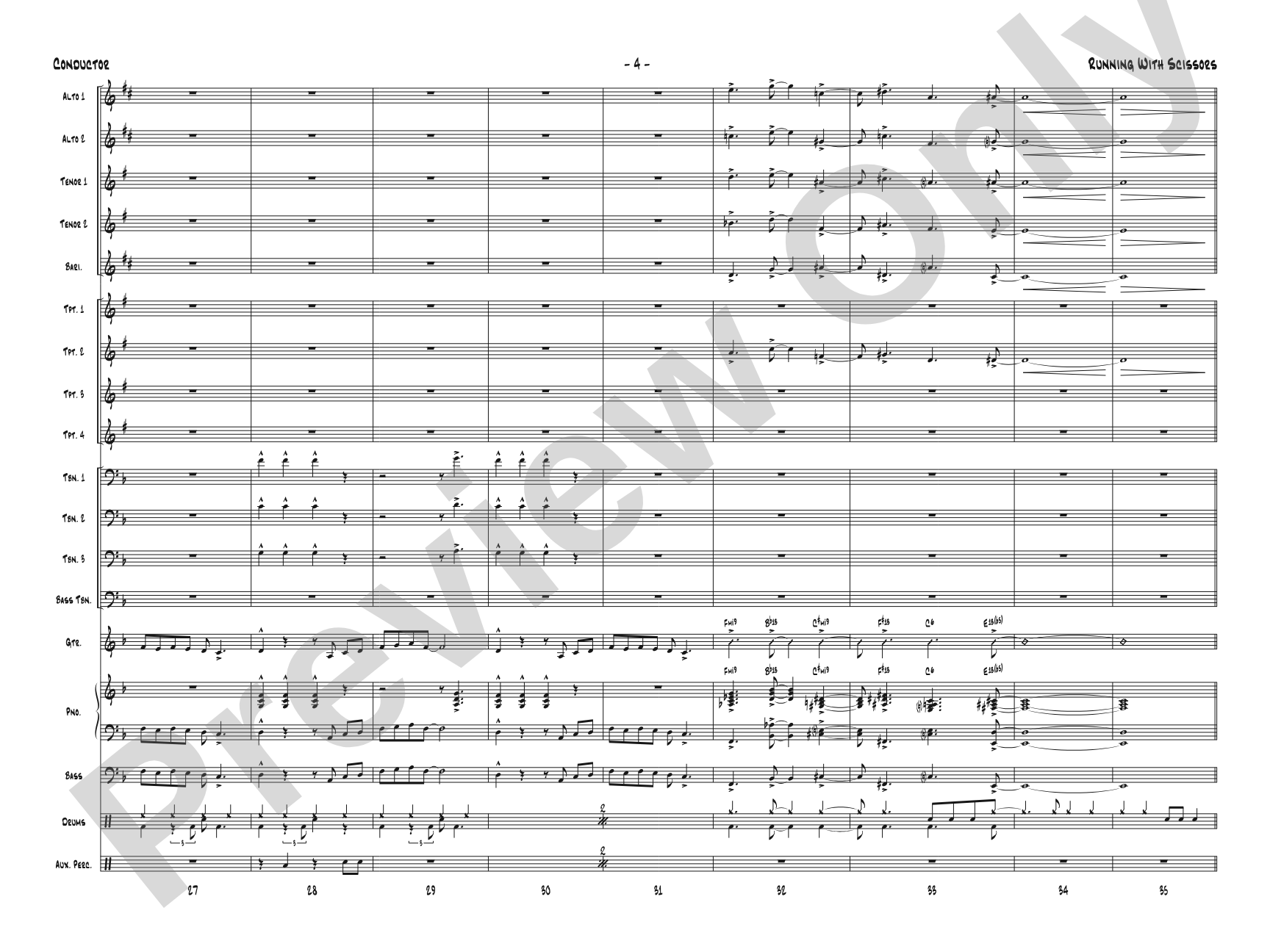 Running with Scissors: Jazz Ensemble Conductor Score & Parts