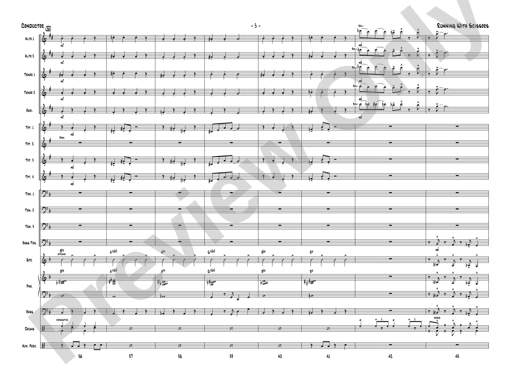Running with Scissors: Jazz Ensemble Conductor Score & Parts