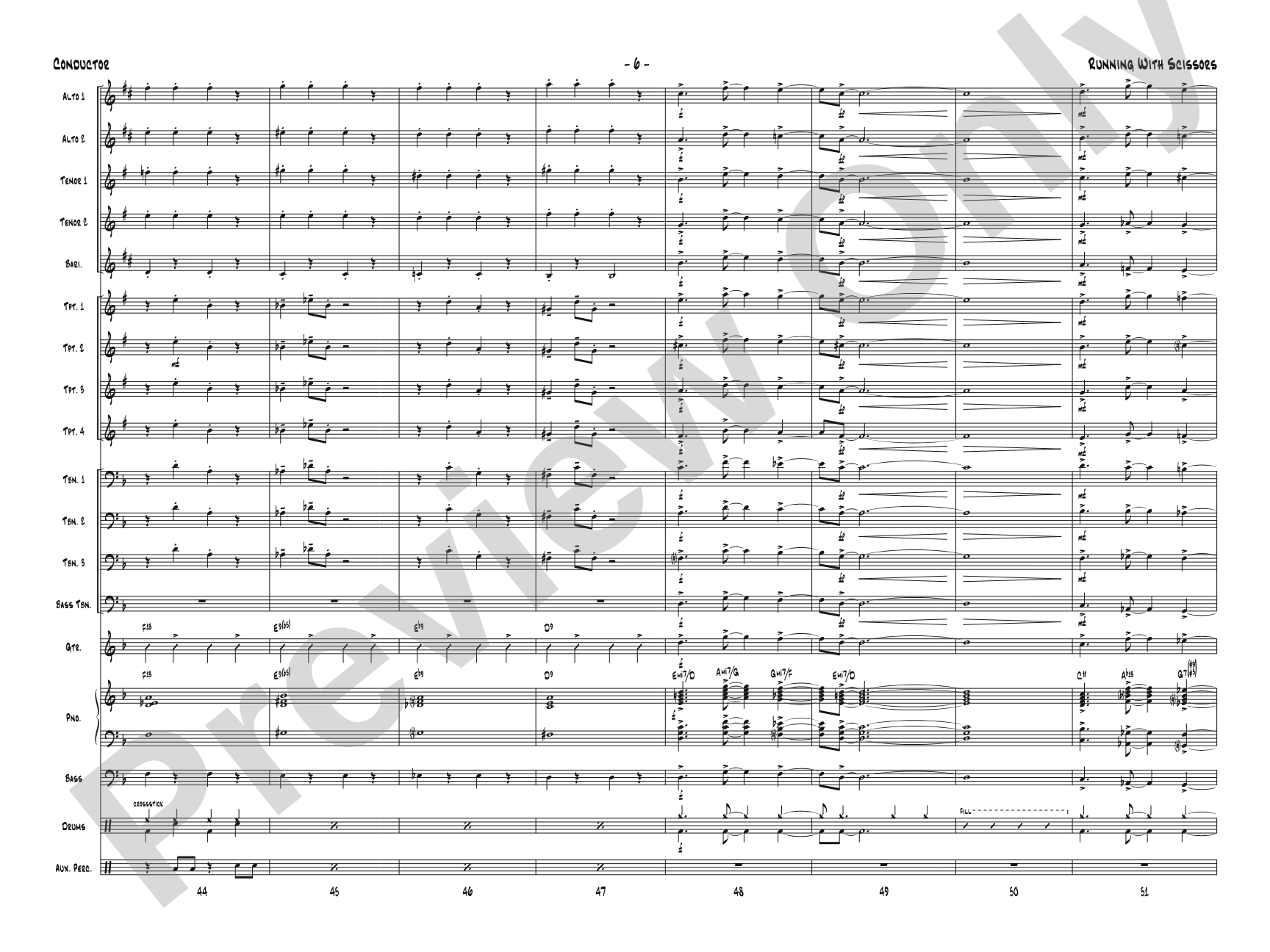 Running with Scissors: Jazz Ensemble Conductor Score & Parts