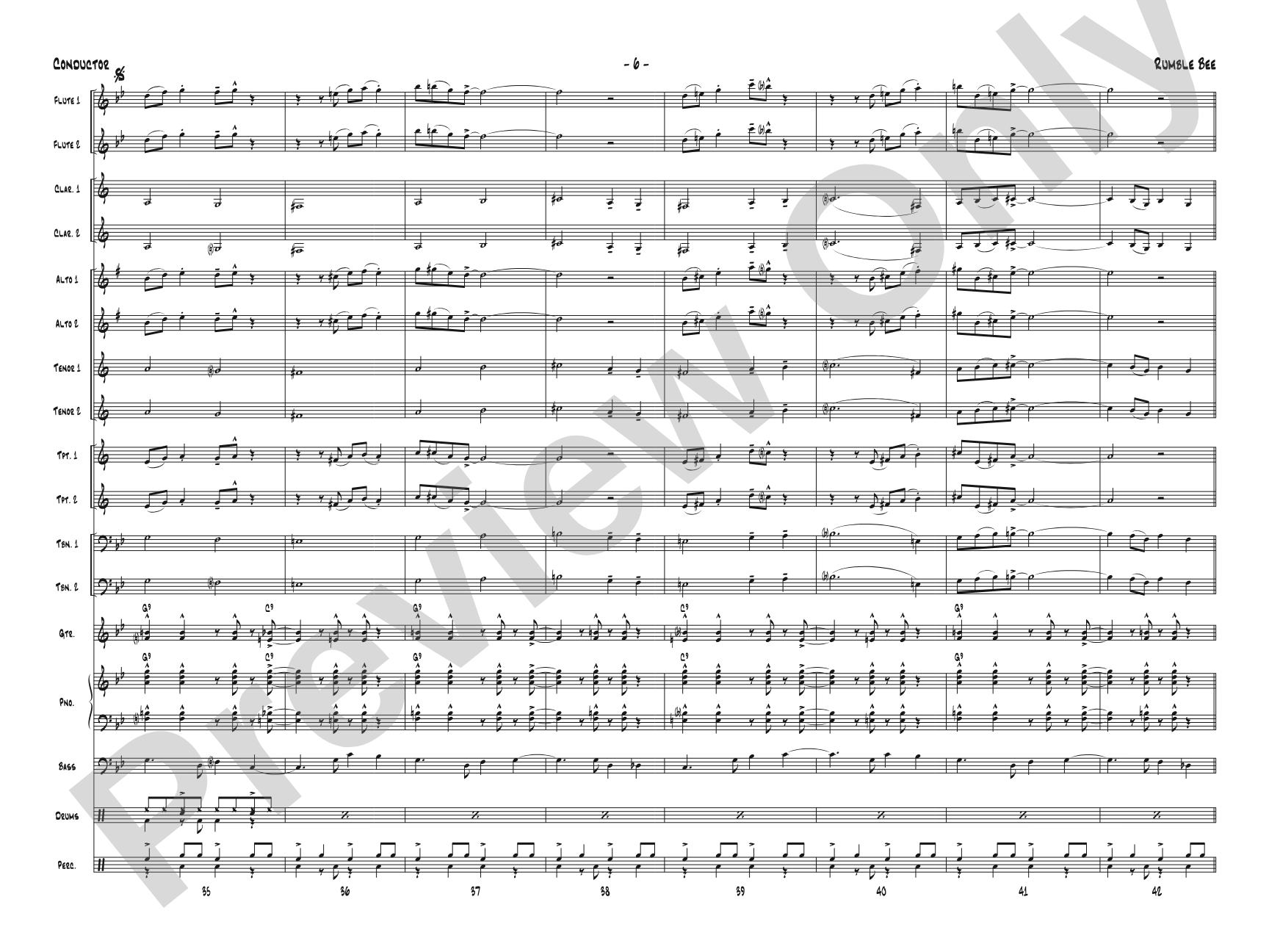 Rumble Bee: Jazz Ensemble Conductor Score & Parts