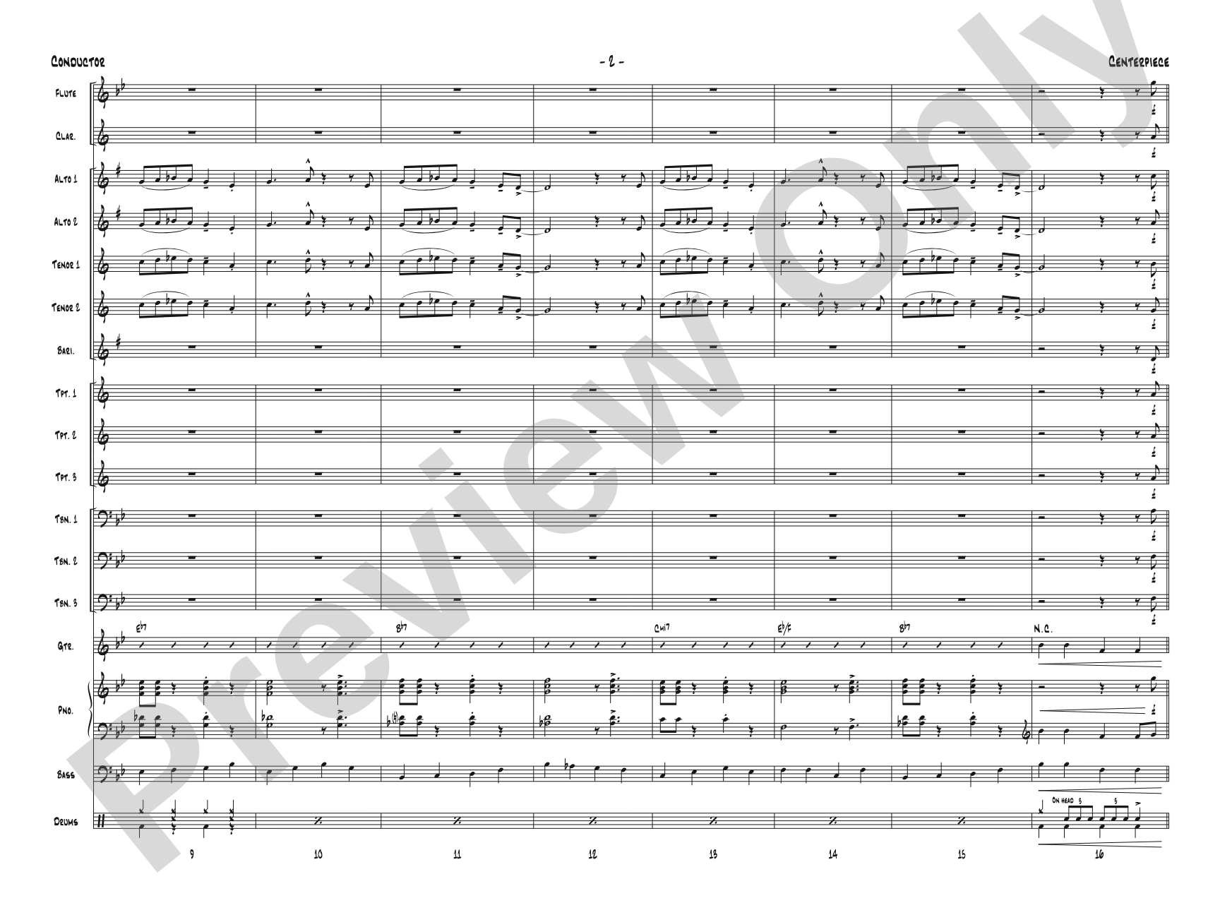 Centerpiece: Jazz Ensemble Conductor Score & Parts