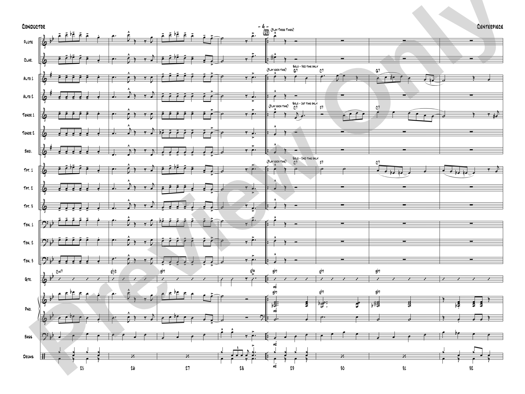 Centerpiece: Jazz Ensemble Conductor Score & Parts