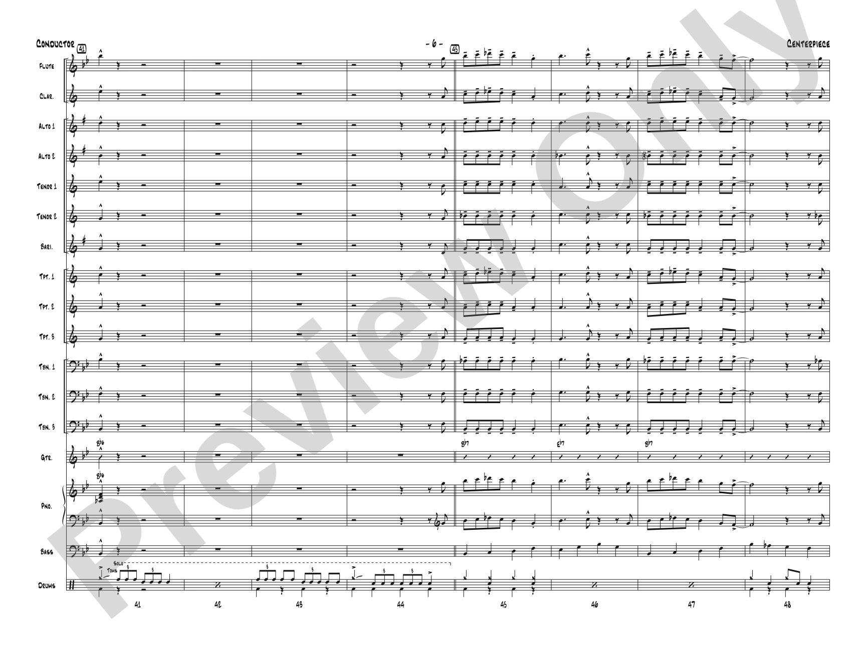 Centerpiece: Jazz Ensemble Conductor Score & Parts