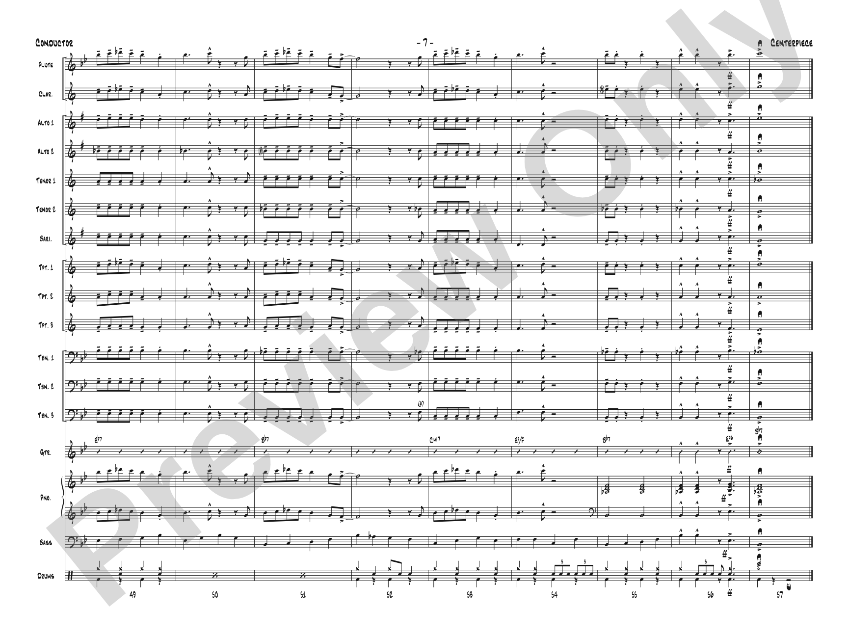 Centerpiece: Jazz Ensemble Conductor Score & Parts