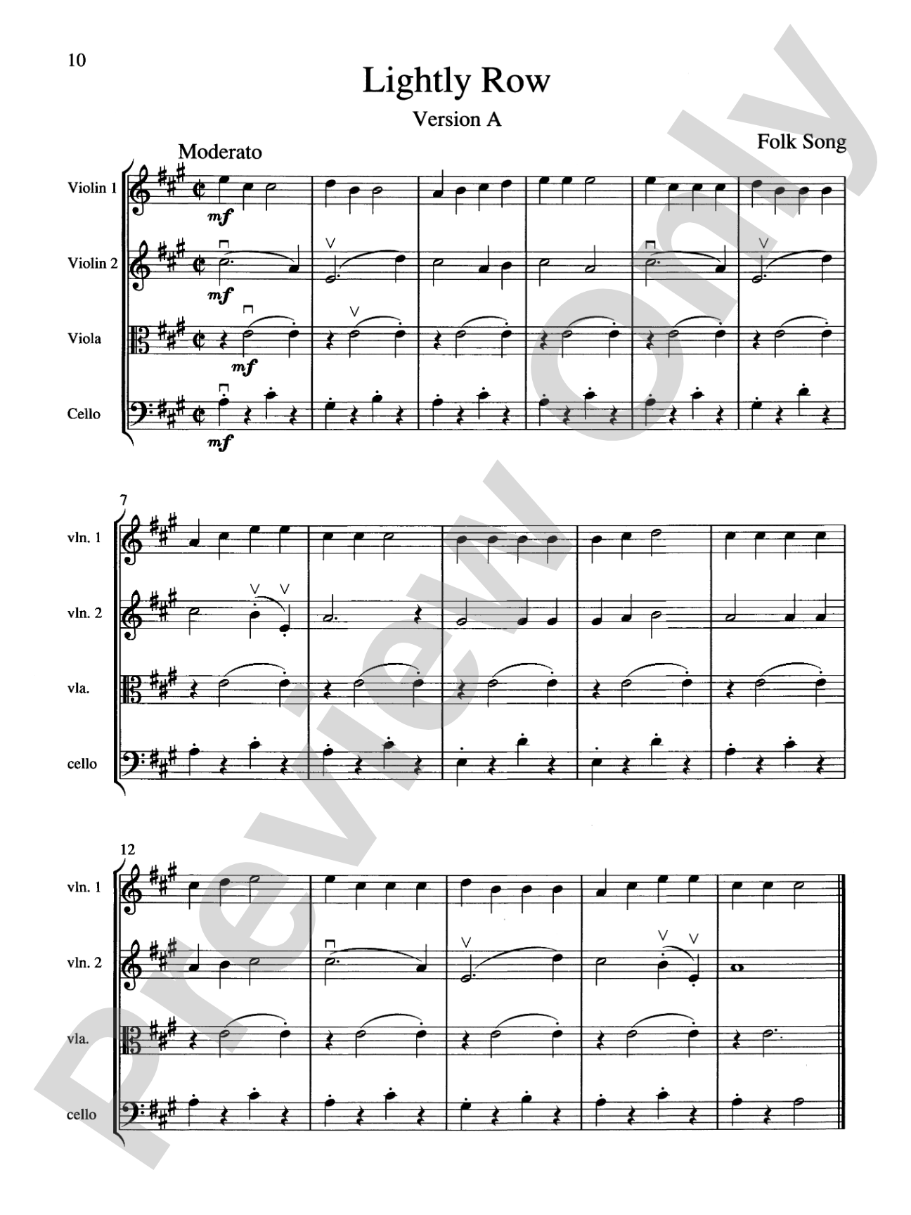 String Quartets for Beginning Ensembles, Volume 1: Score