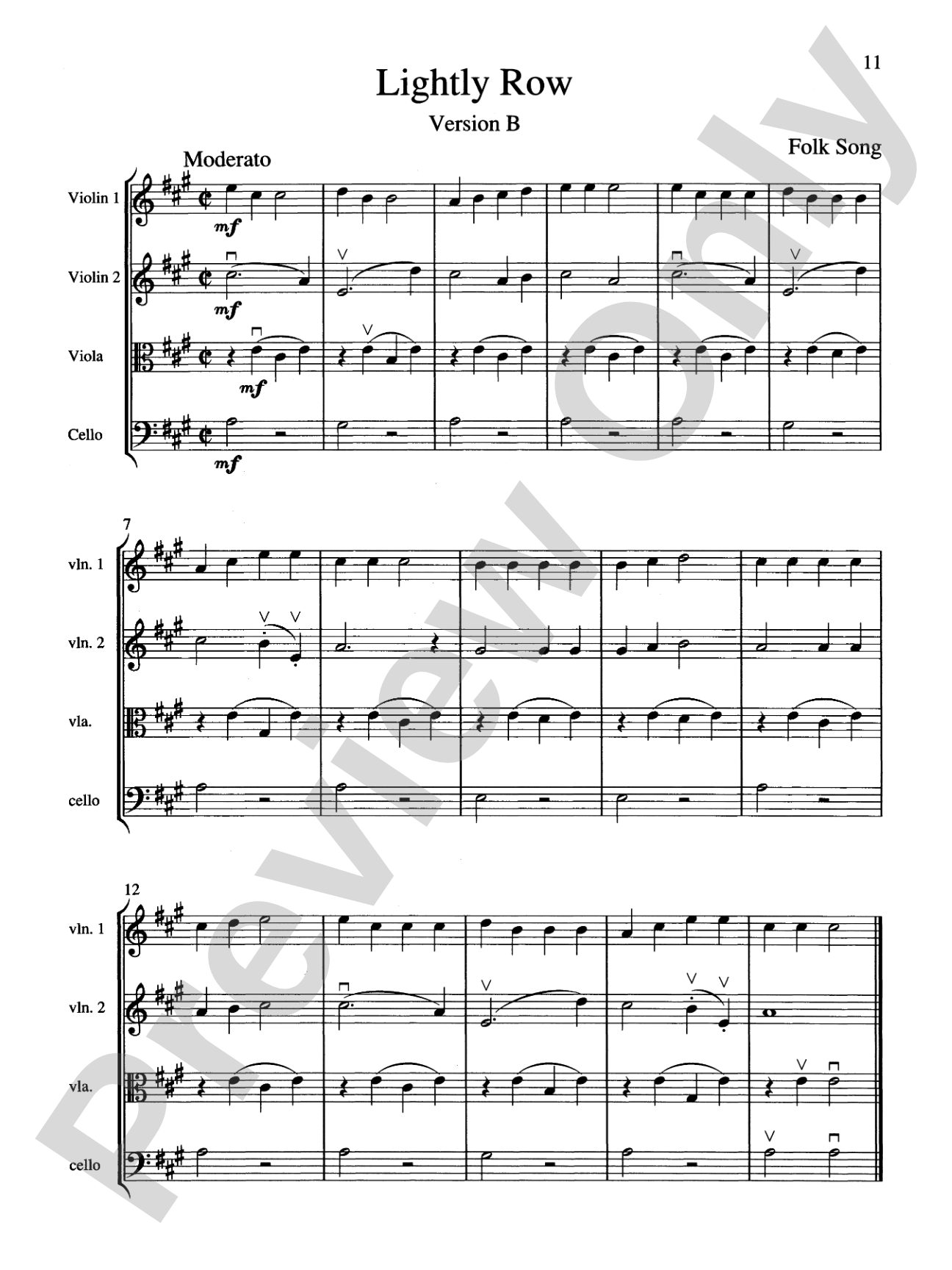 String Quartets for Beginning Ensembles, Volume 1: Score