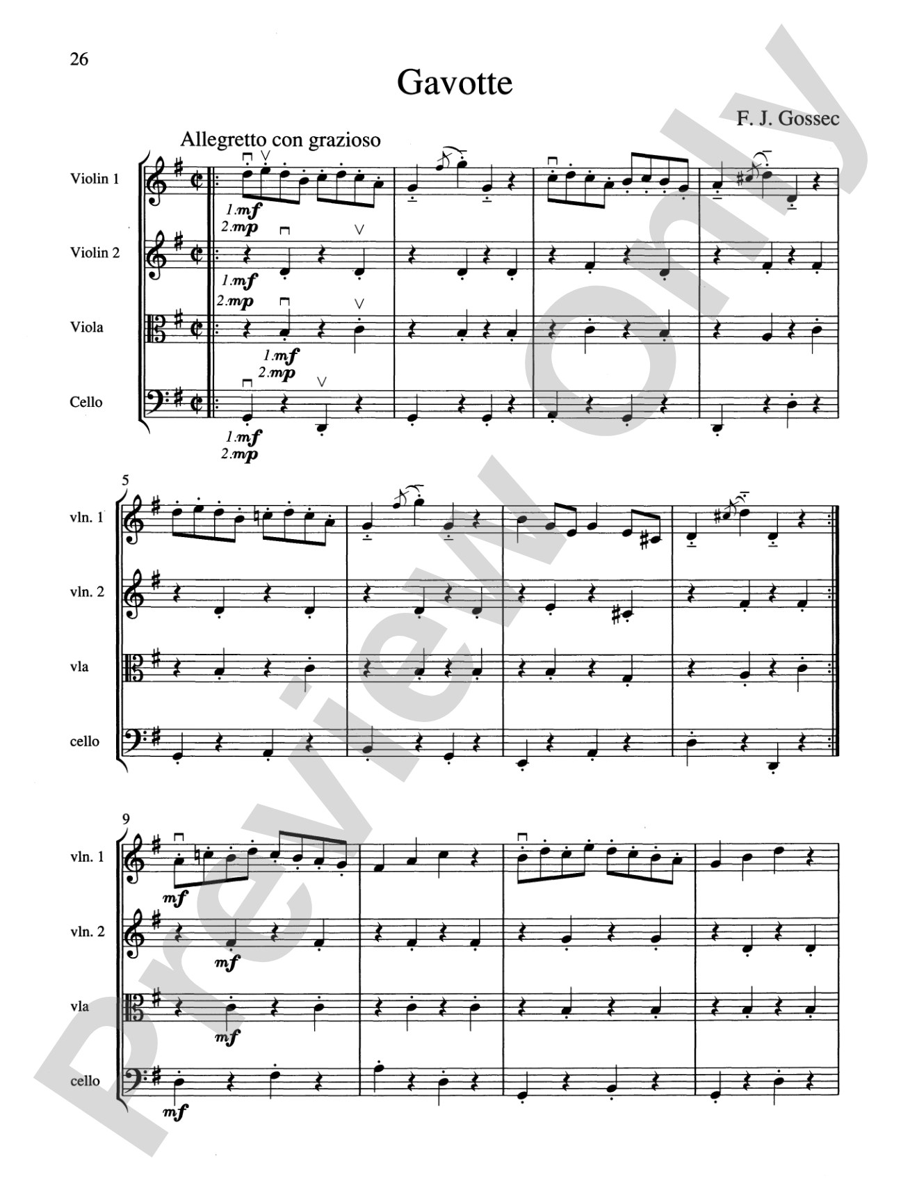 String Quartets for Beginning Ensembles, Volume 1: Score