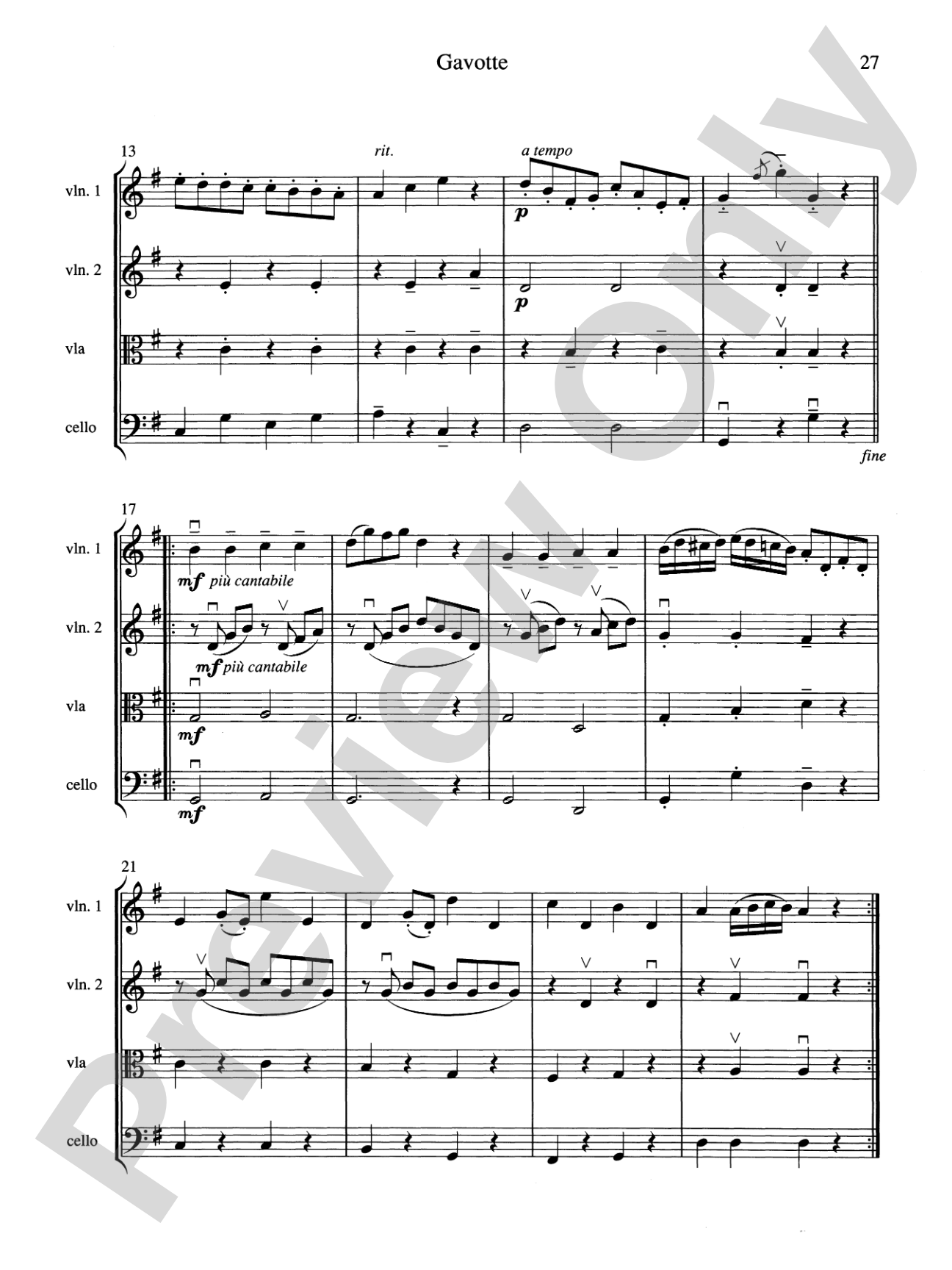 String Quartets for Beginning Ensembles, Volume 1: Score