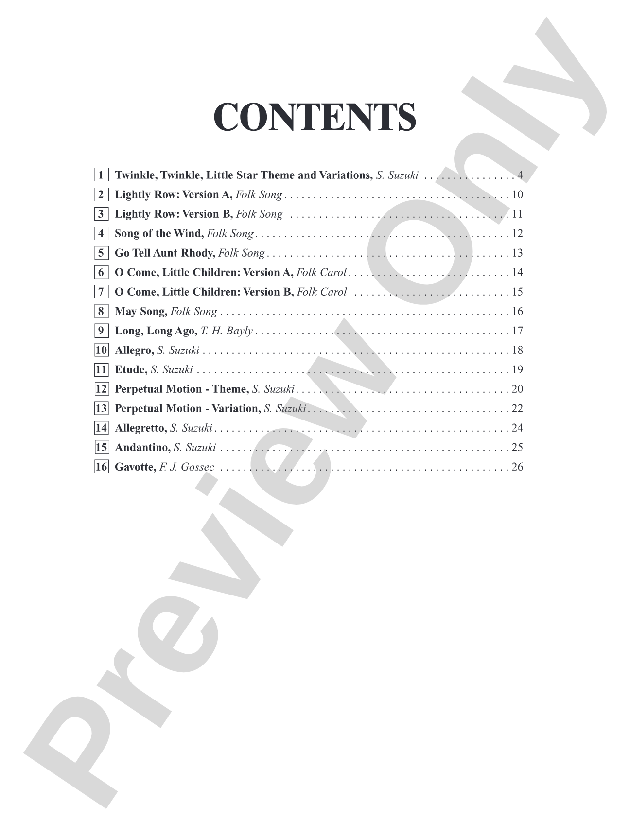 String Quartets for Beginning Ensembles, Volume 1: Score
