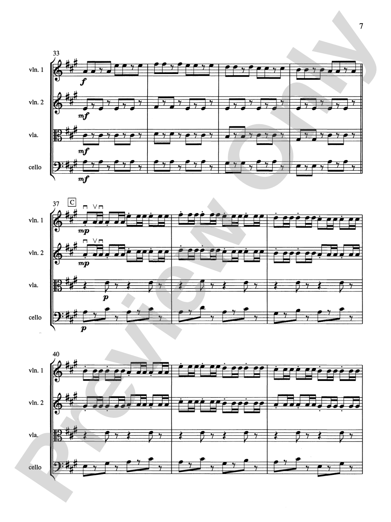 String Quartets for Beginning Ensembles, Volume 1: Score